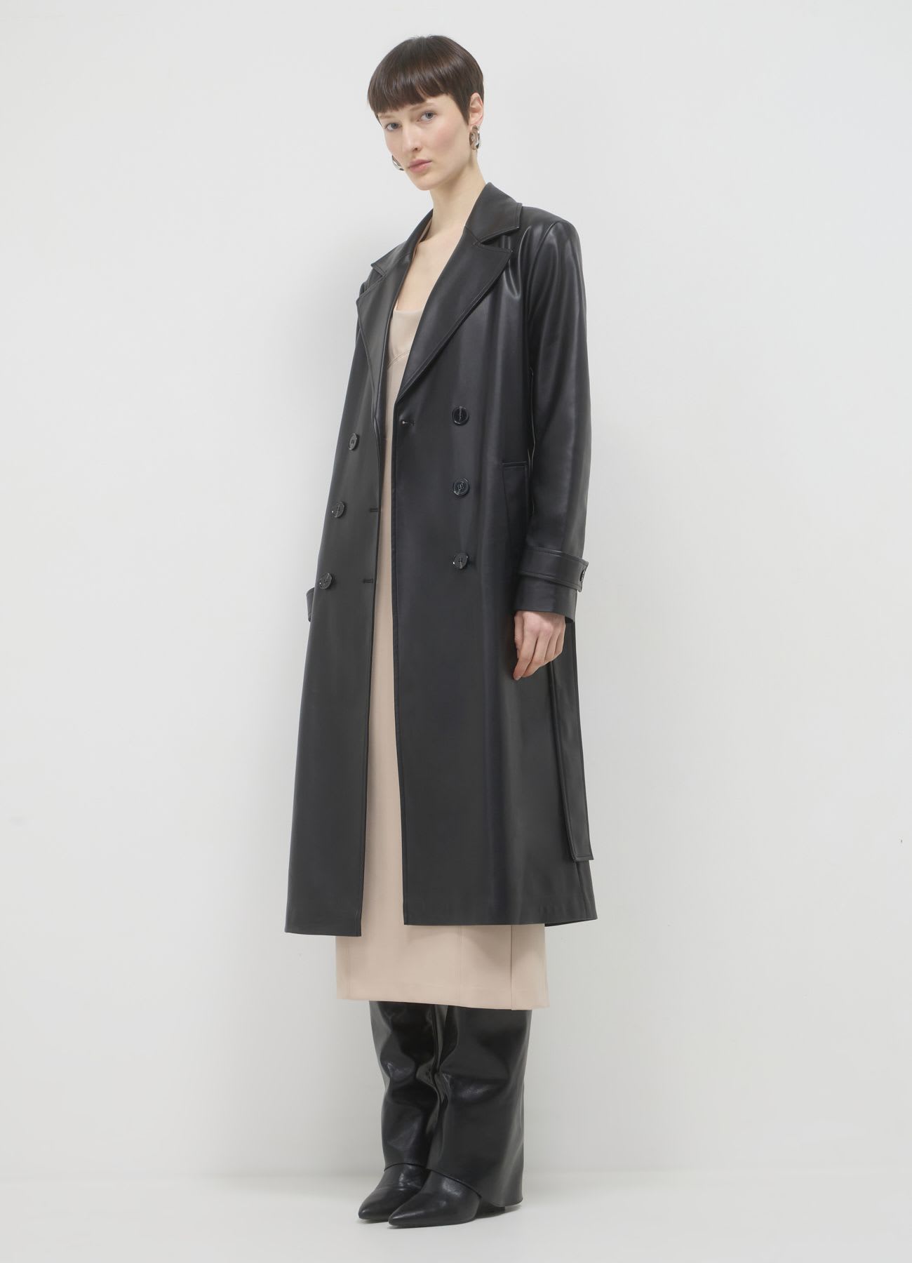 Trench lungo similpelle