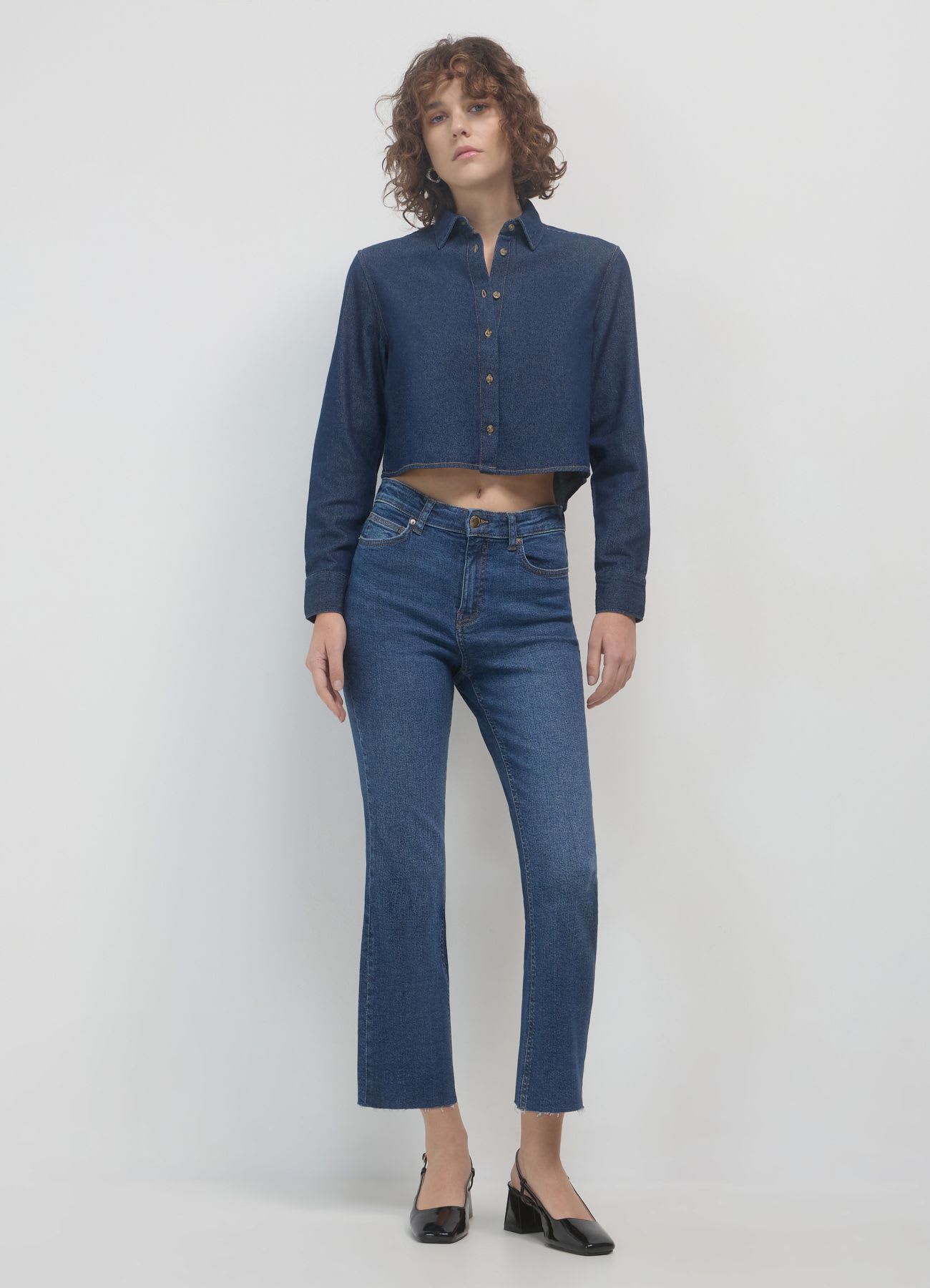 Jeans cropped flare