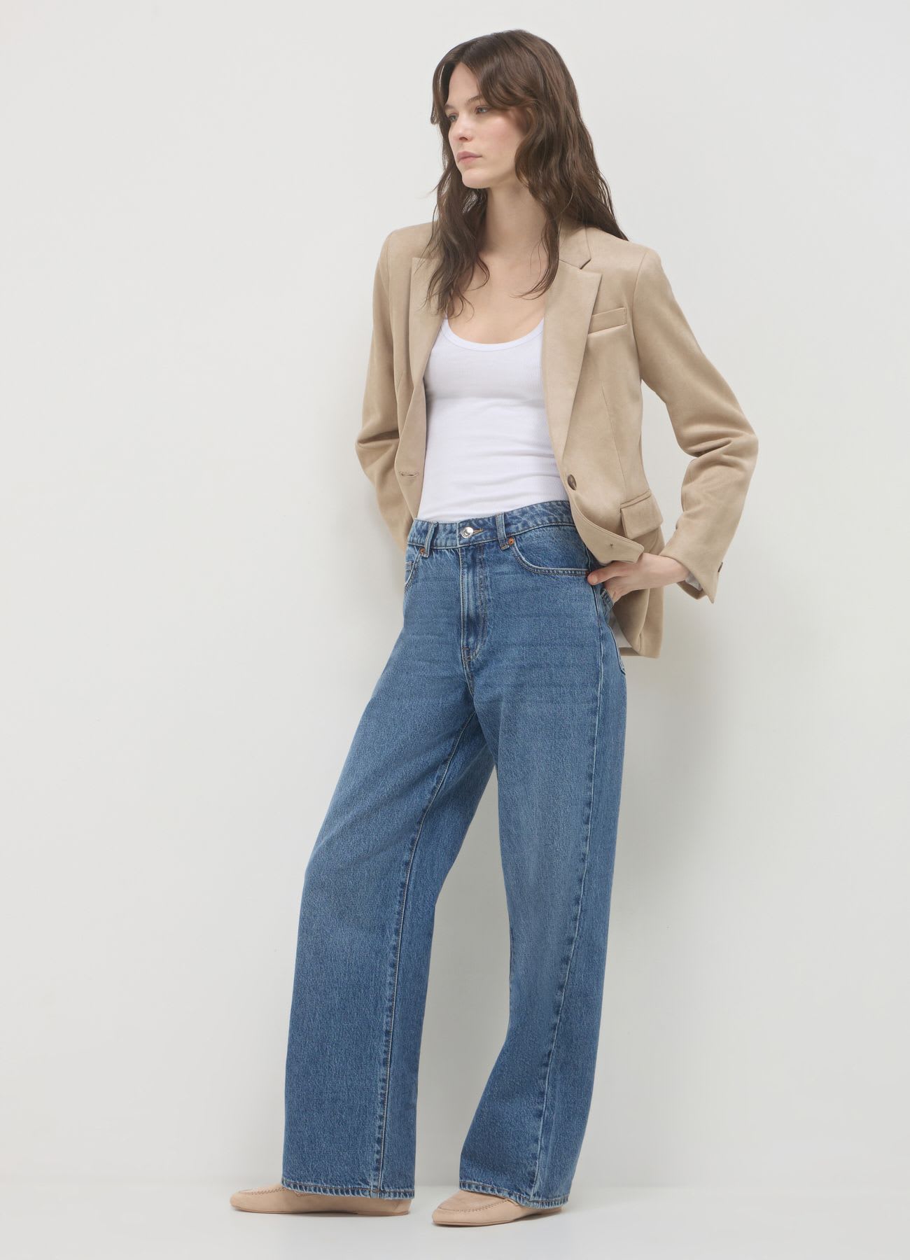 Jeans wide leg vita alta