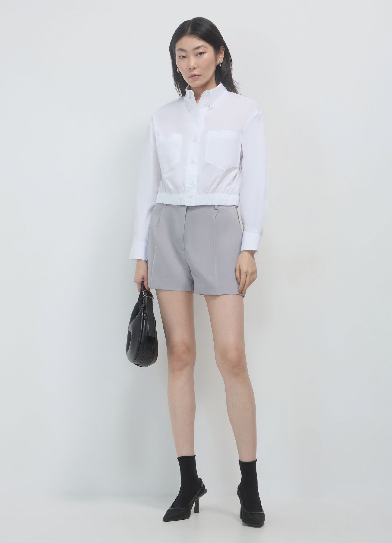 Camicia crop elastico