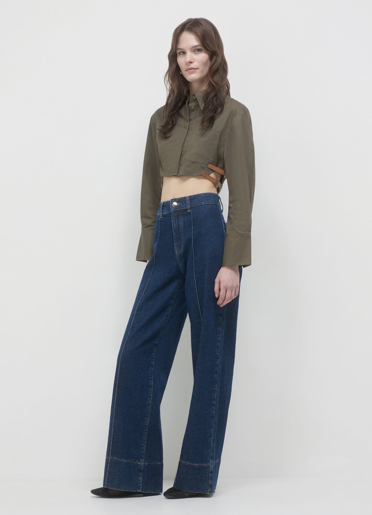 Camicia crop fibbie