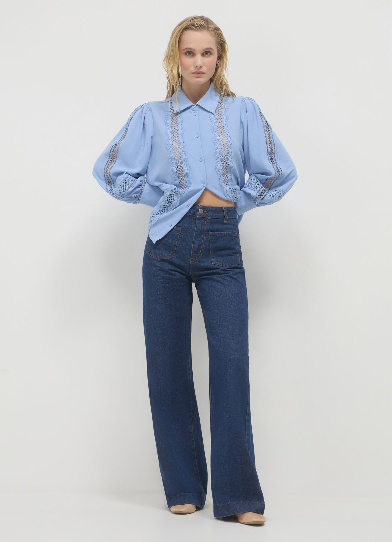 Camicia inserti macramè