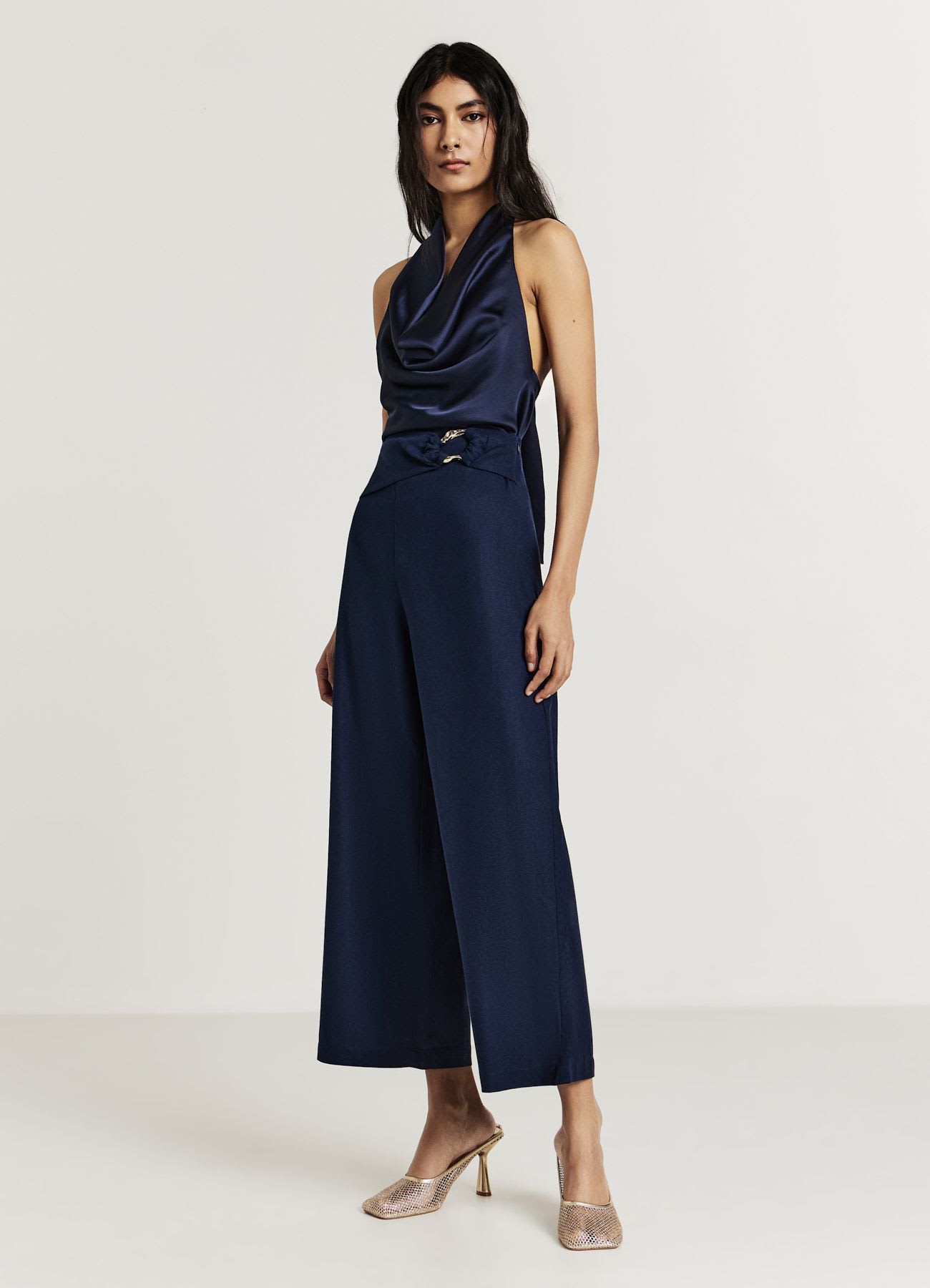 Top sciallato simil satin
