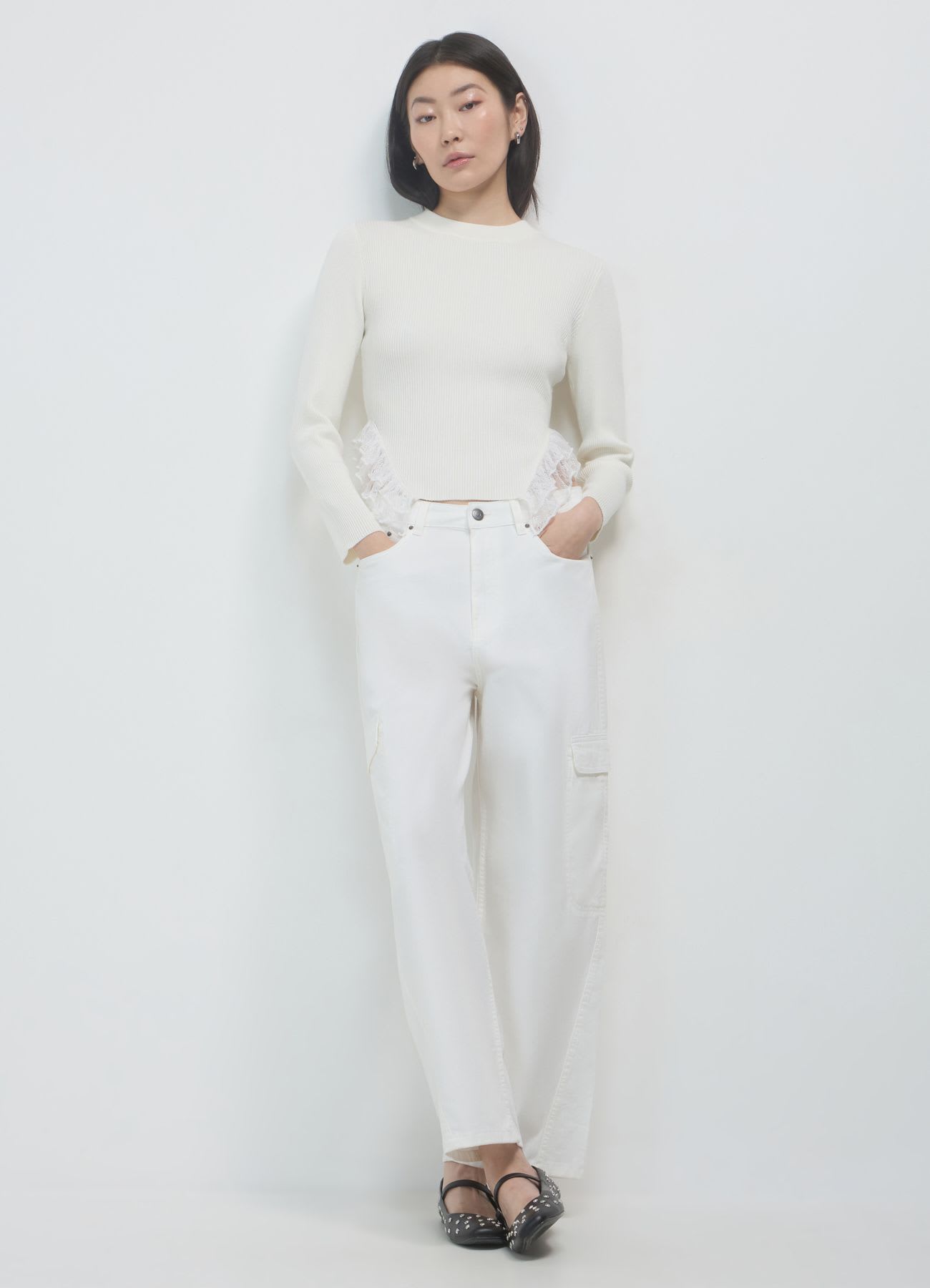 Maglia inserti frill pizzo