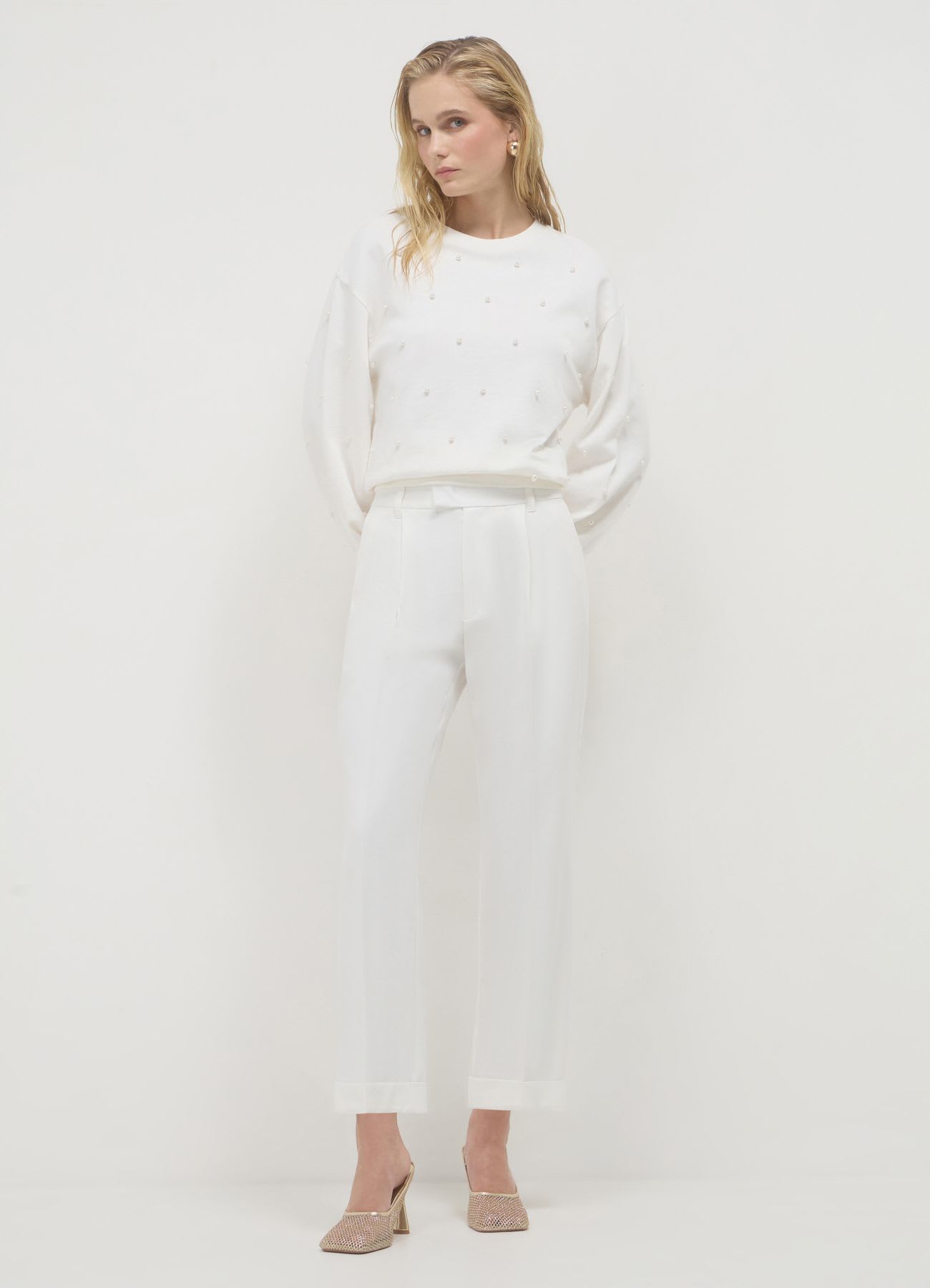 Pantalone classico con risvolto