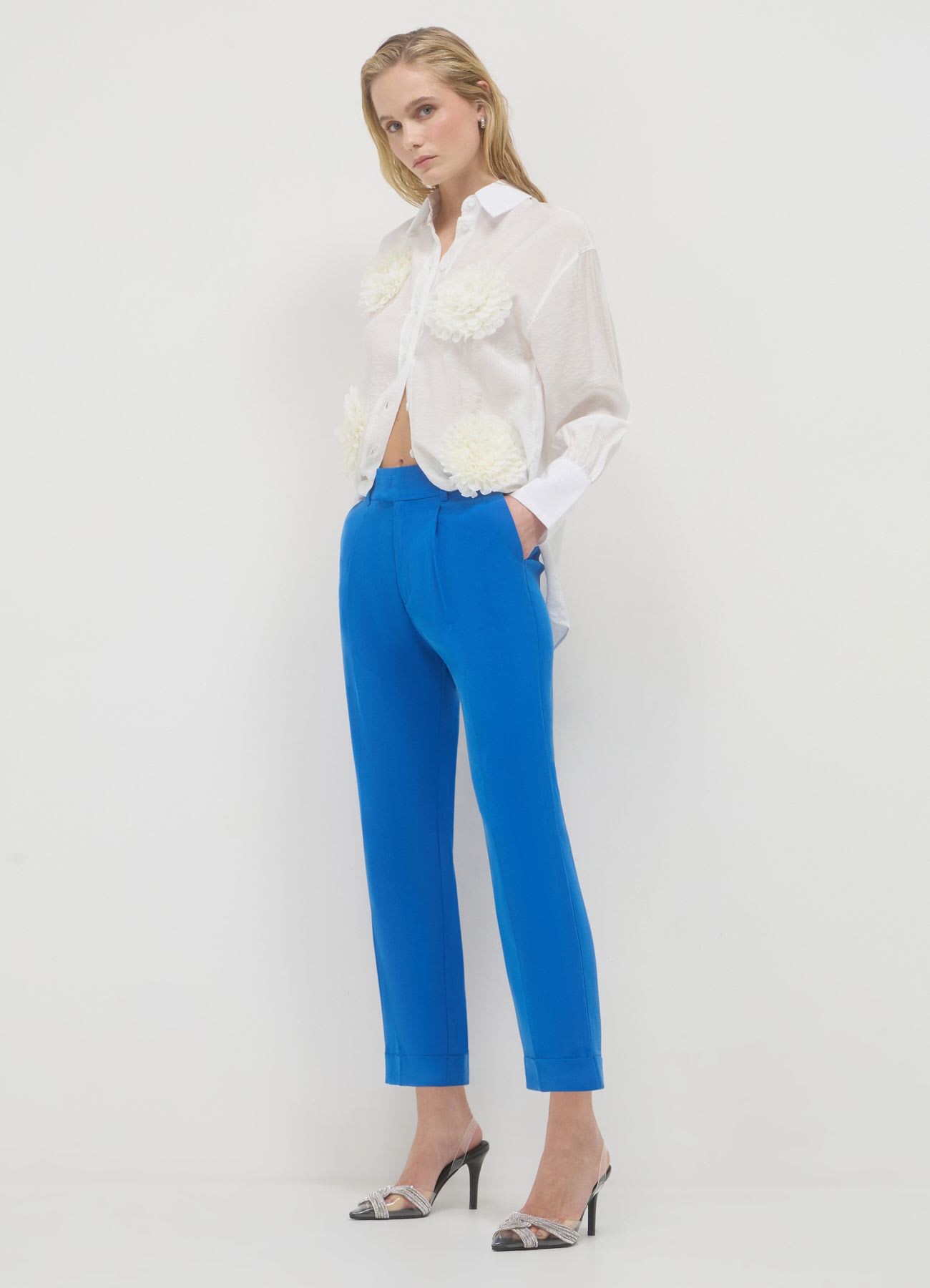 Pantalone classico con risvolto
