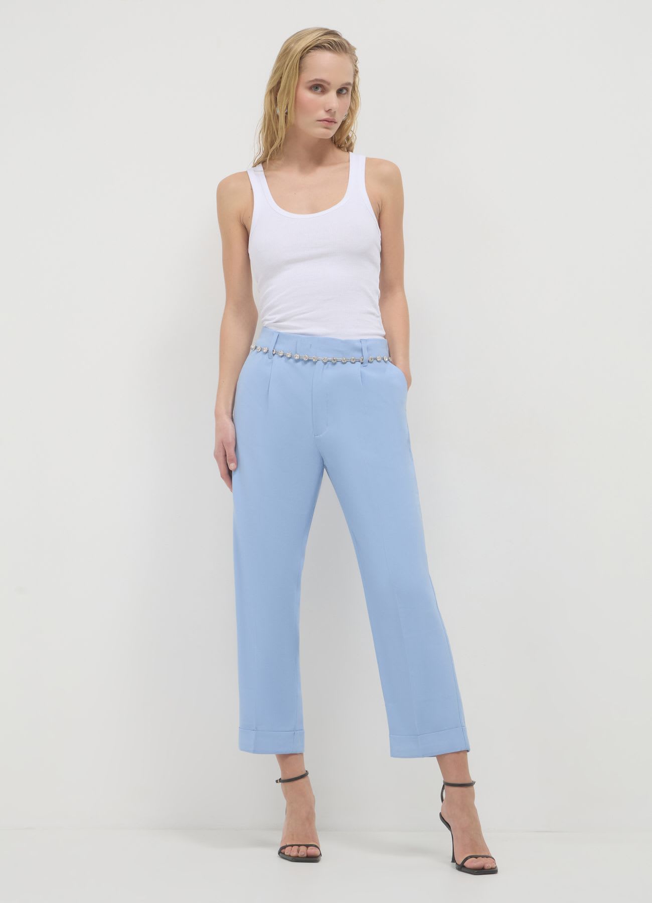 Pantalone classico con risvolto