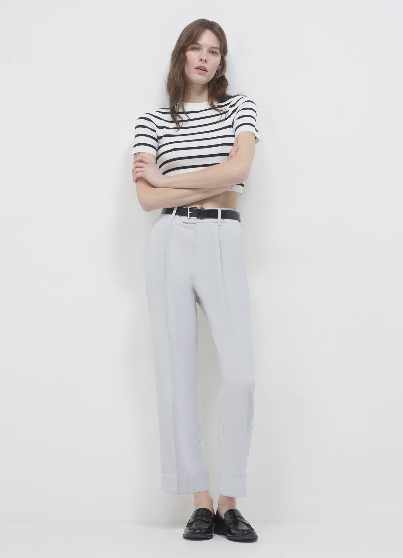 Pantalone classico con risvolto