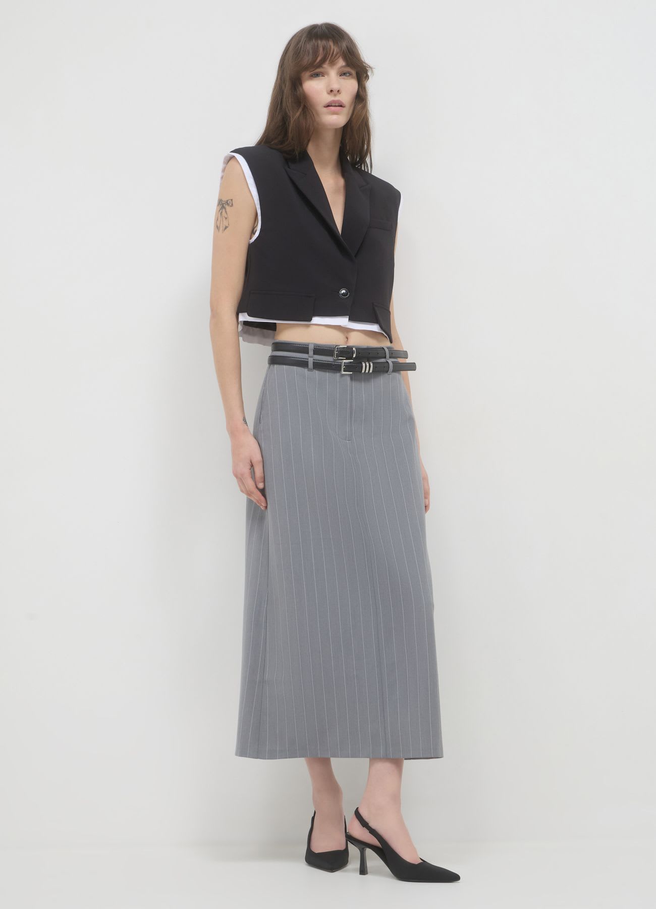 Gilet crop bitessuto