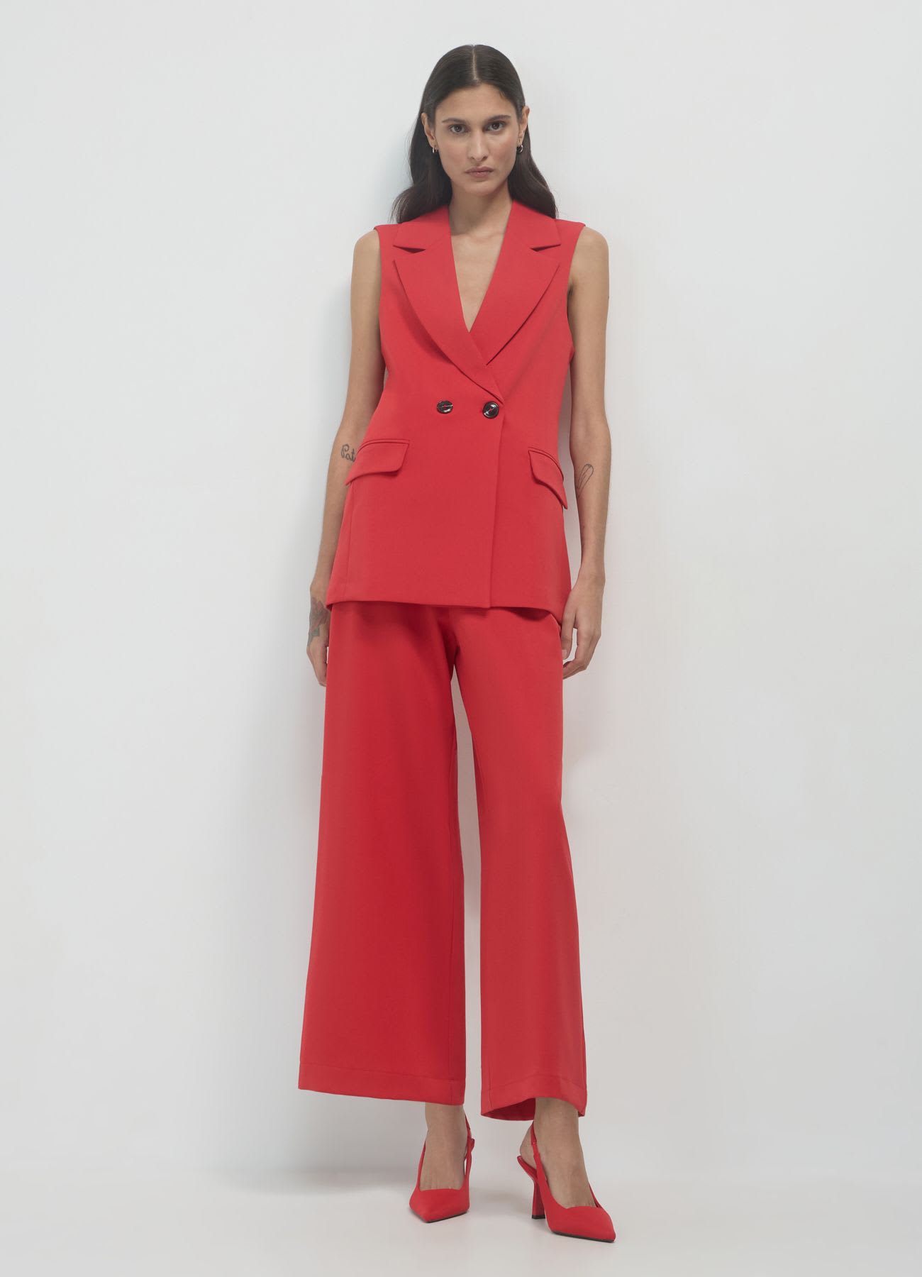 Gilet lungo doppiopetto