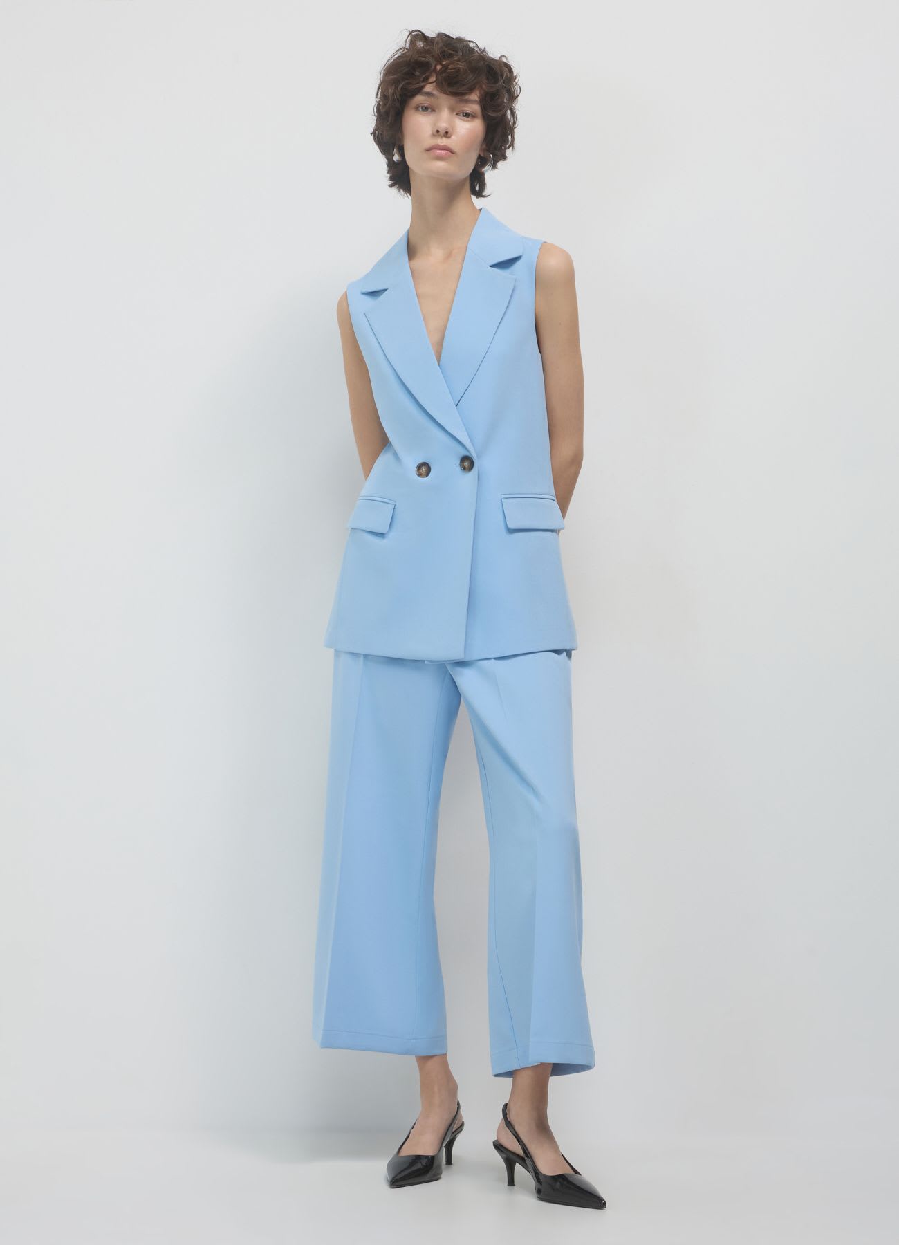 Gilet lungo doppiopetto