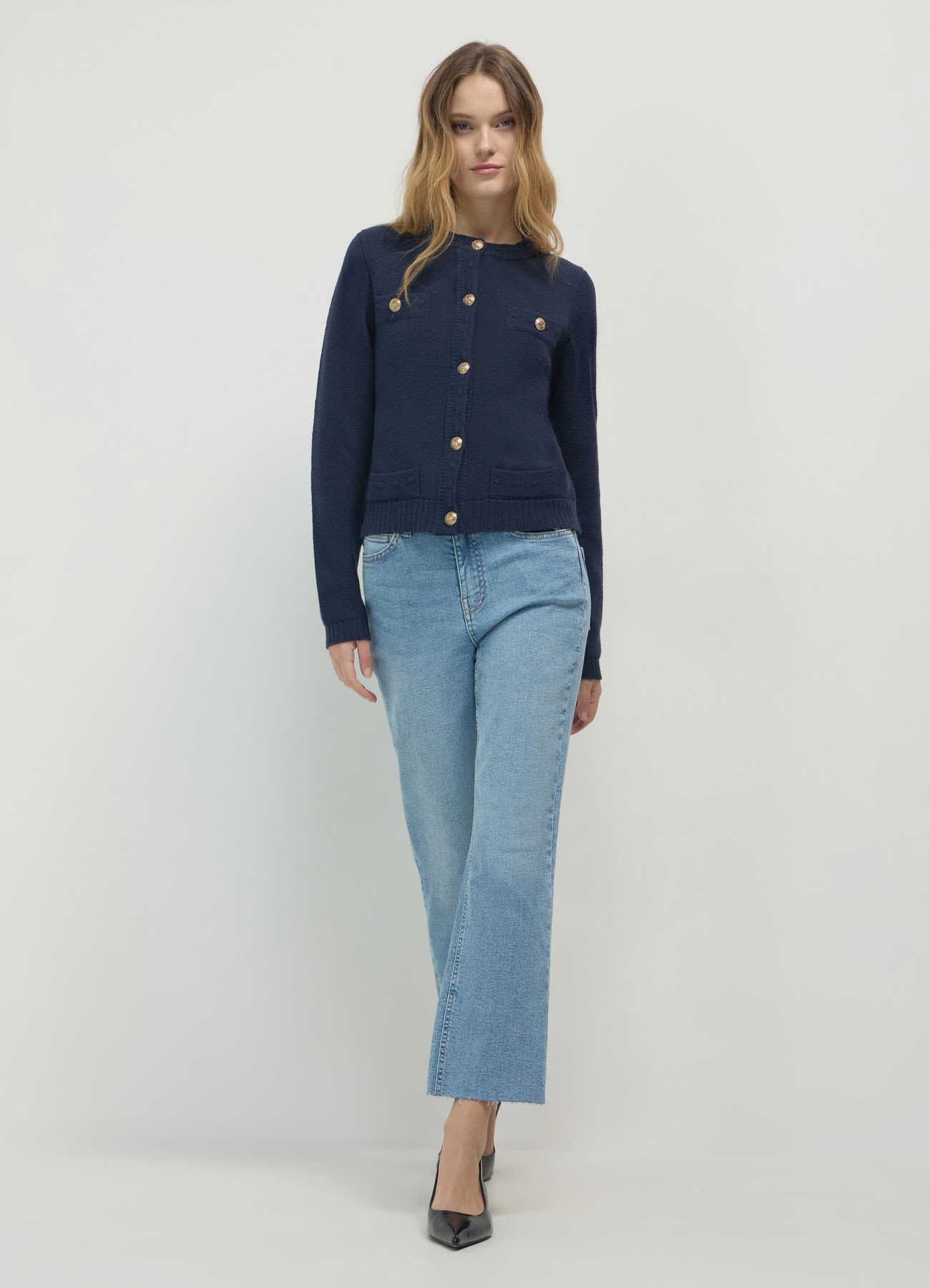 Cardigan bottoni oro