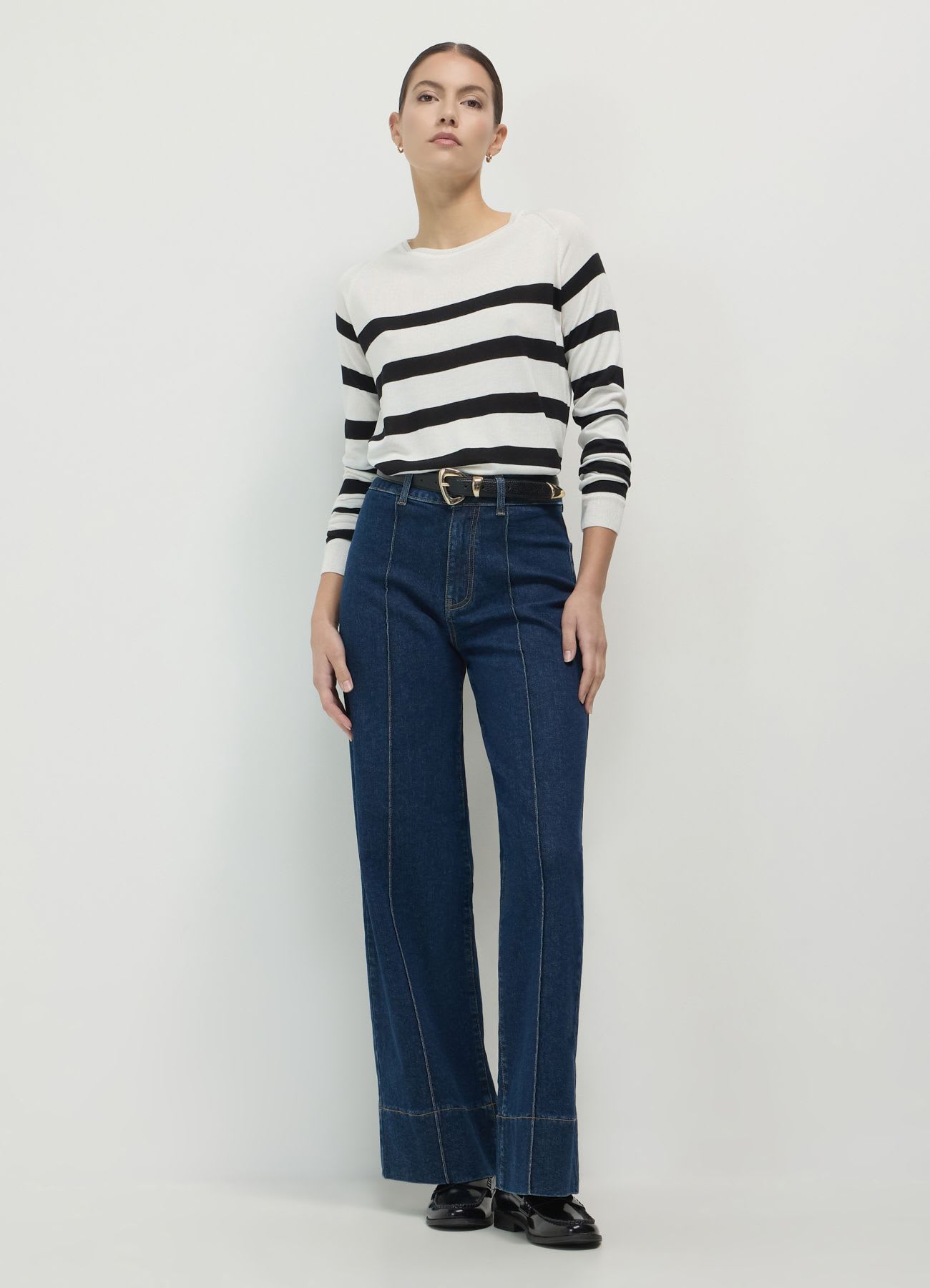 Maglia girocollo a righe