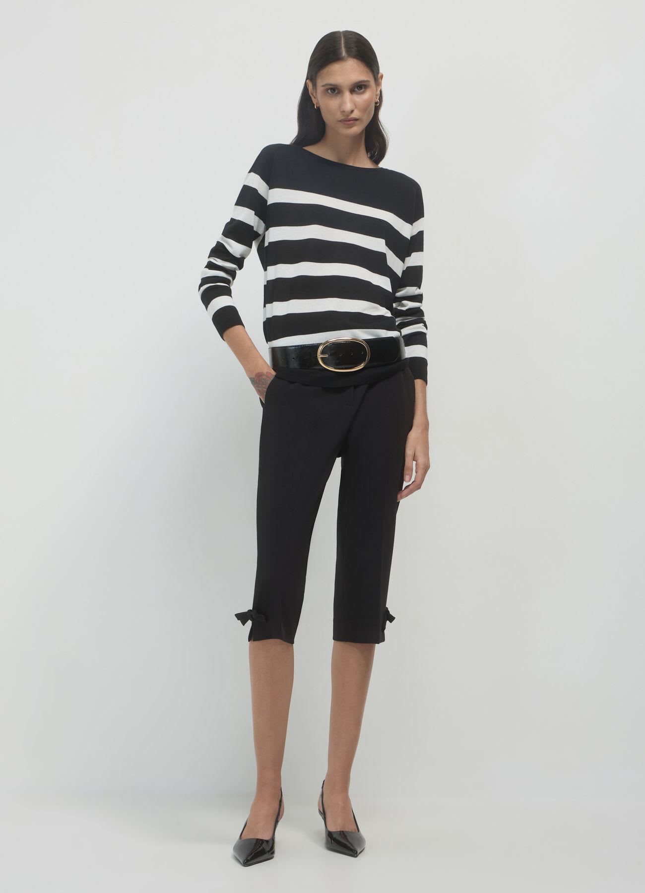 Maglia girocollo a righe
