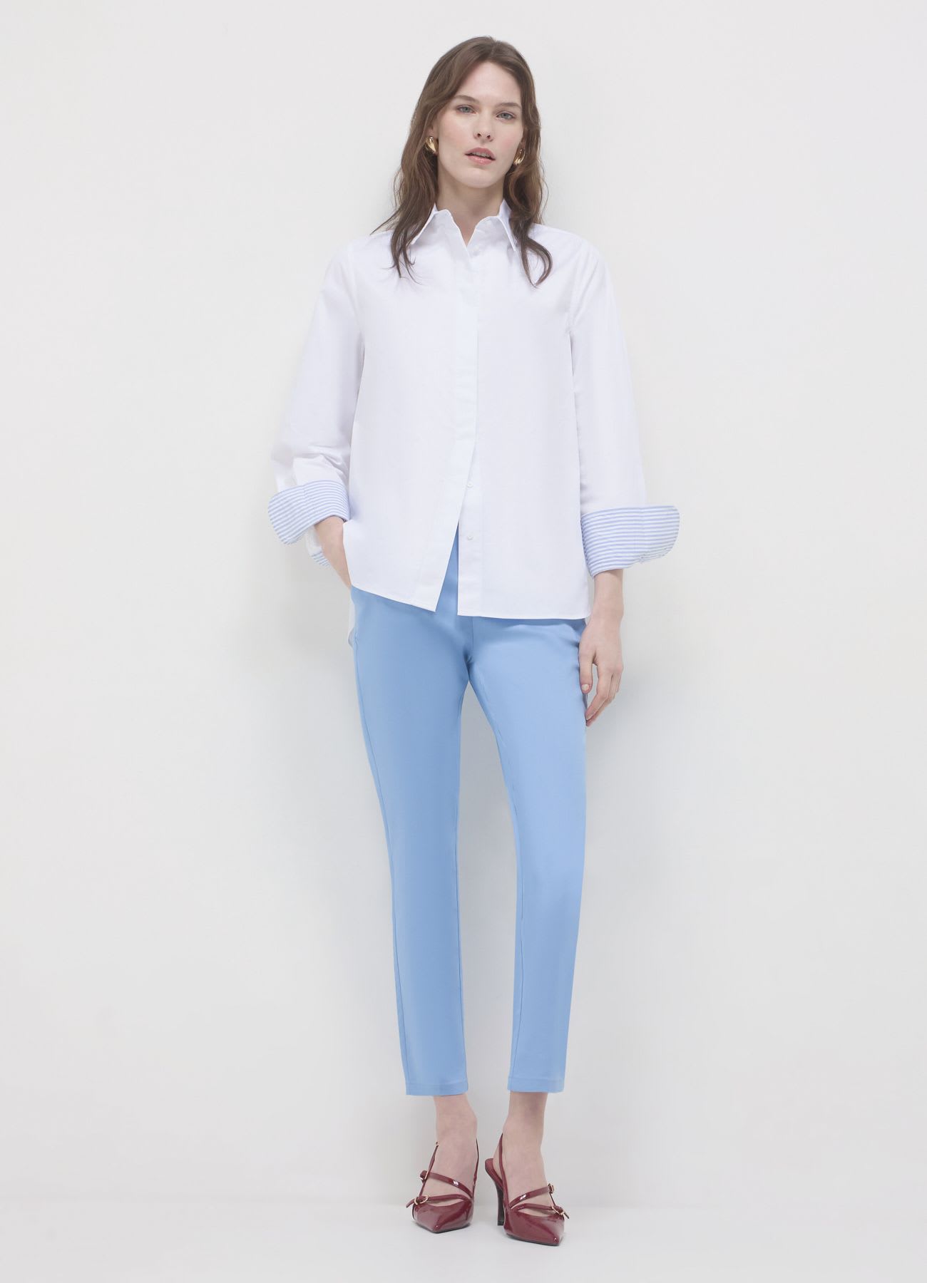 Pantaloni in rasatello di cotone