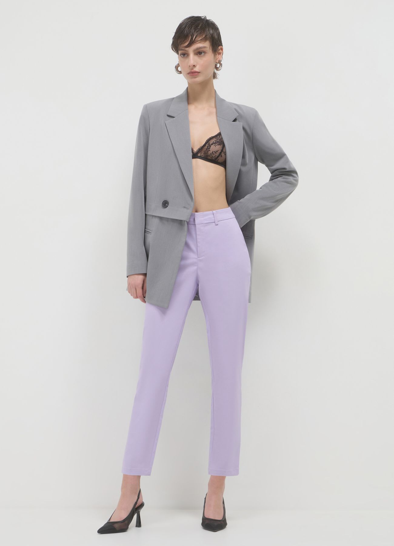 Pantaloni in rasatello di cotone