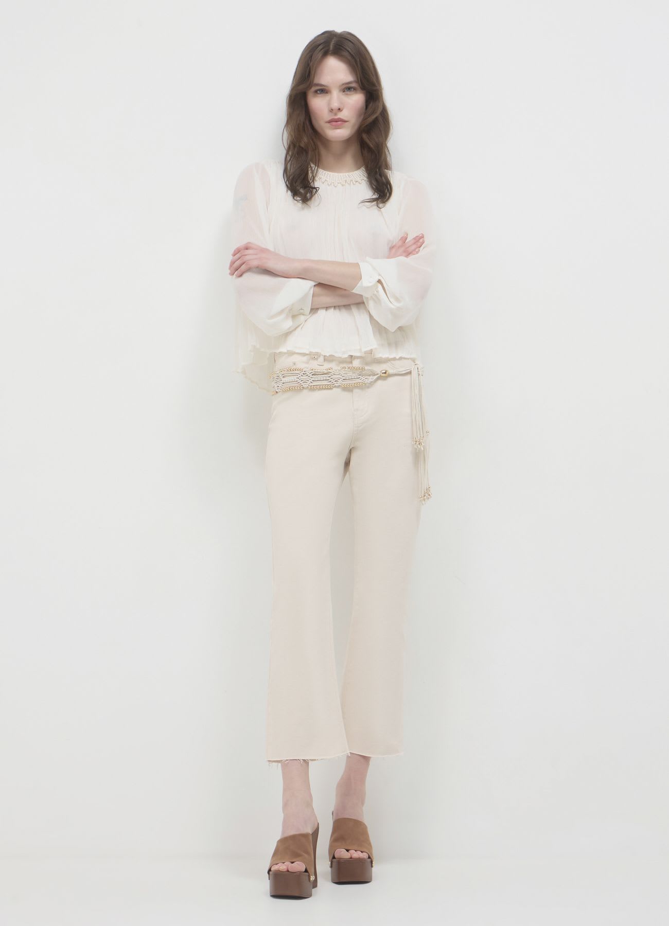 Pantalone cropped flared