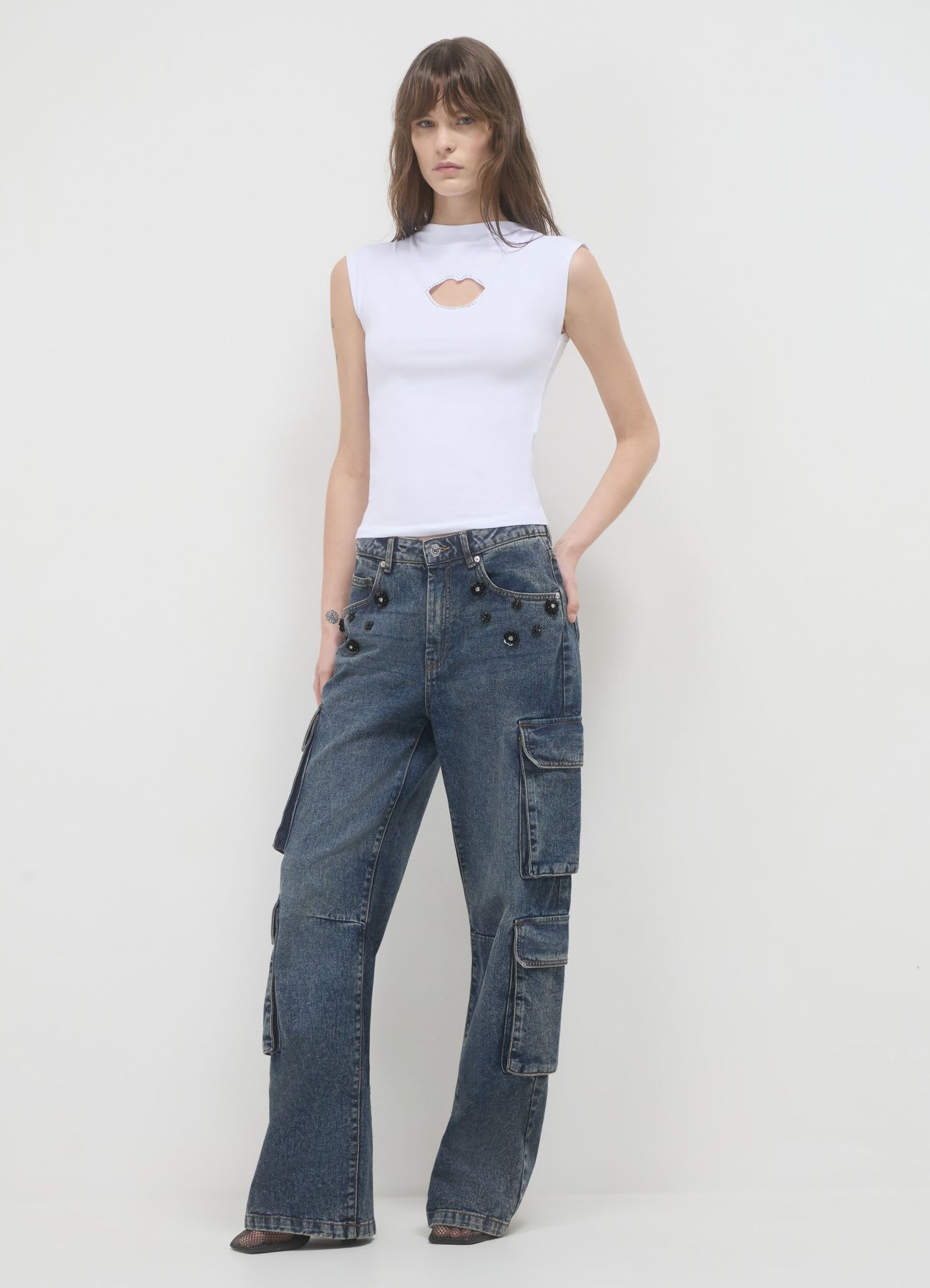 T-shirt cut out strass