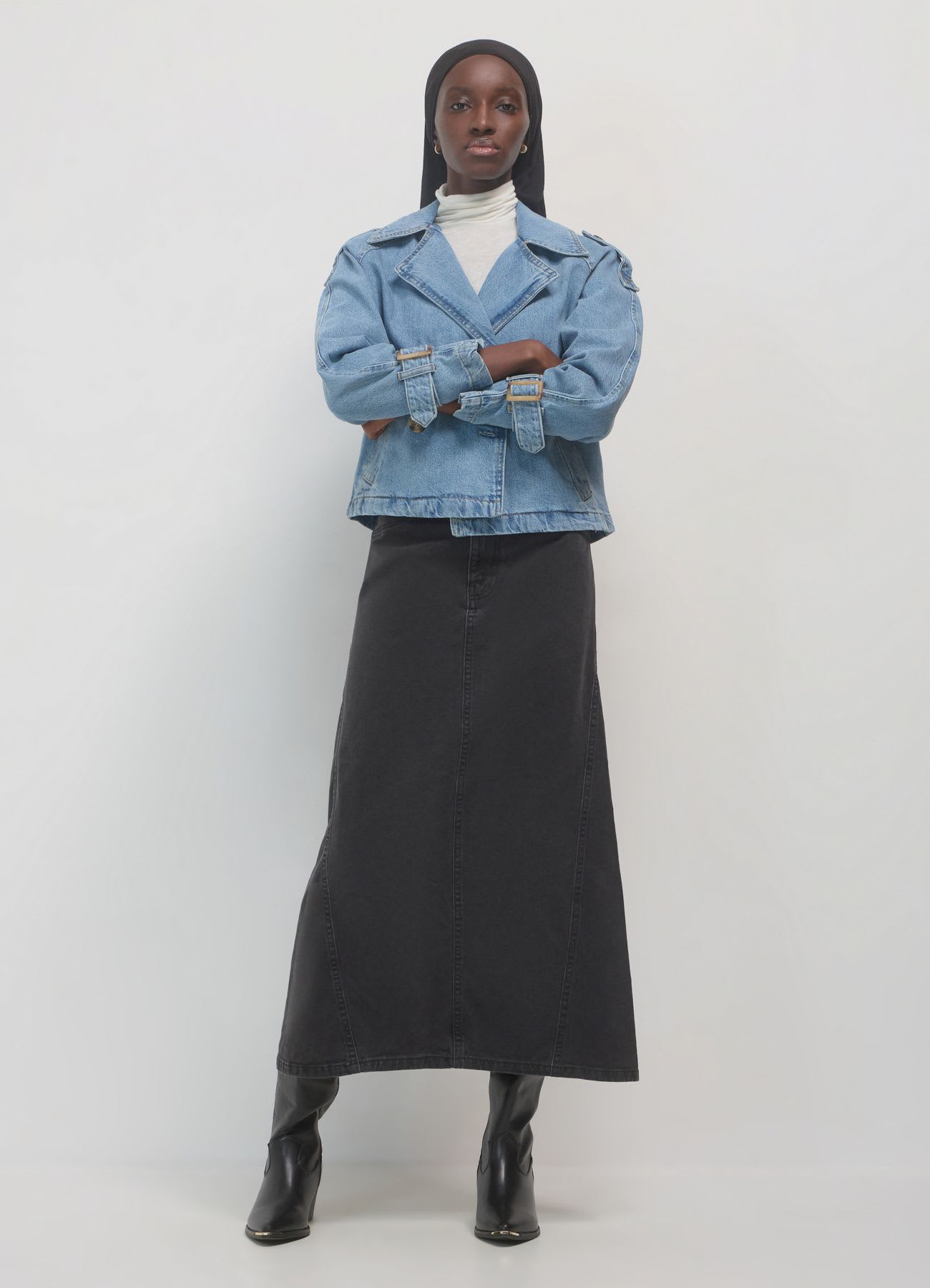 Trench corto in denim