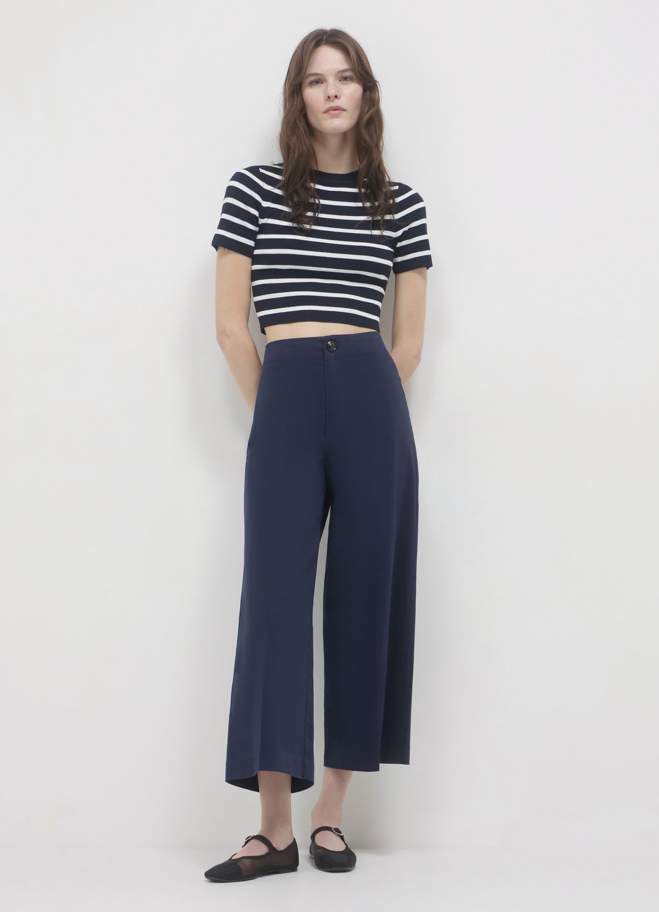 T-shirt crop a righe