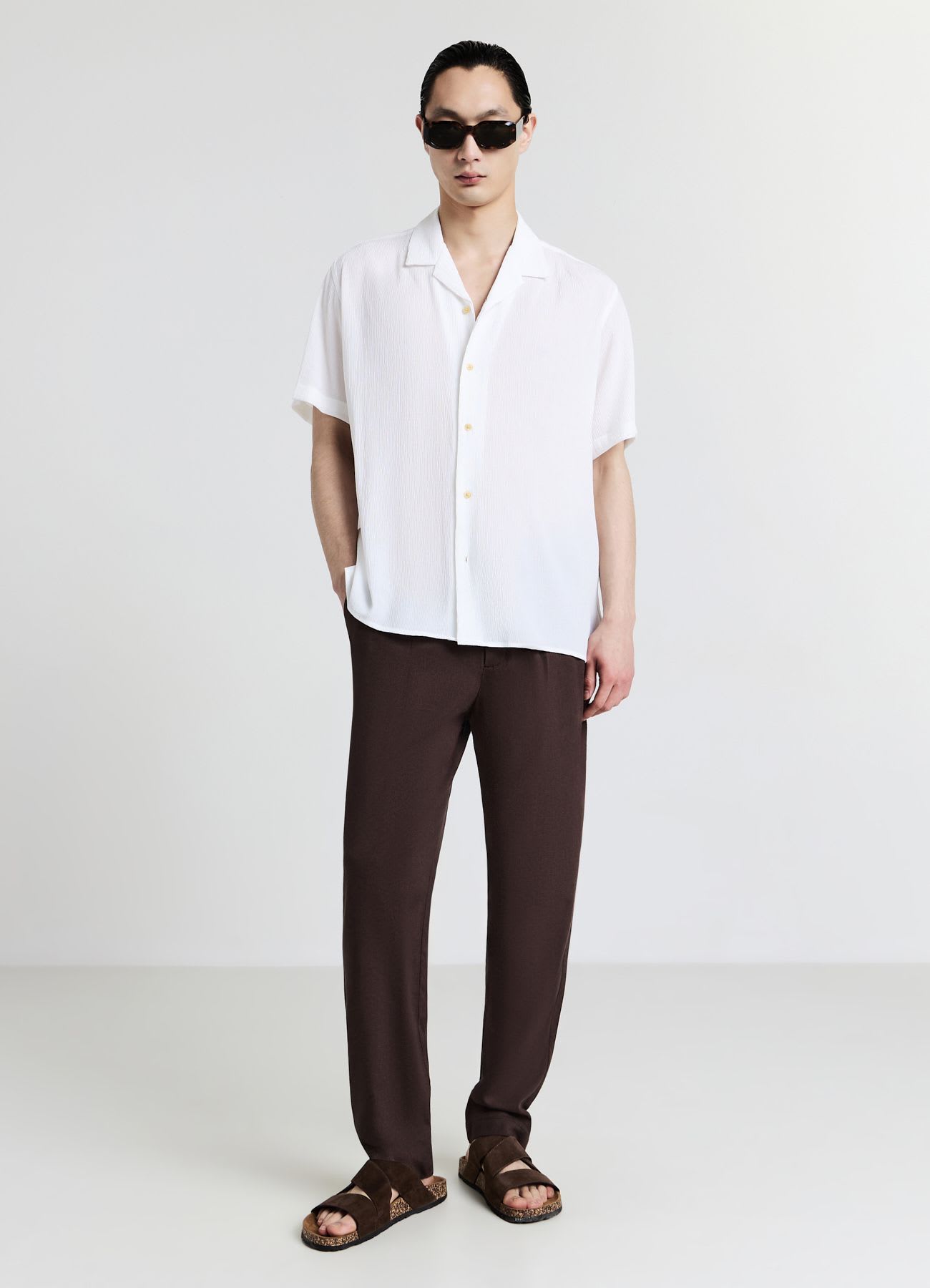 Camicia bowling effetto stropicciato