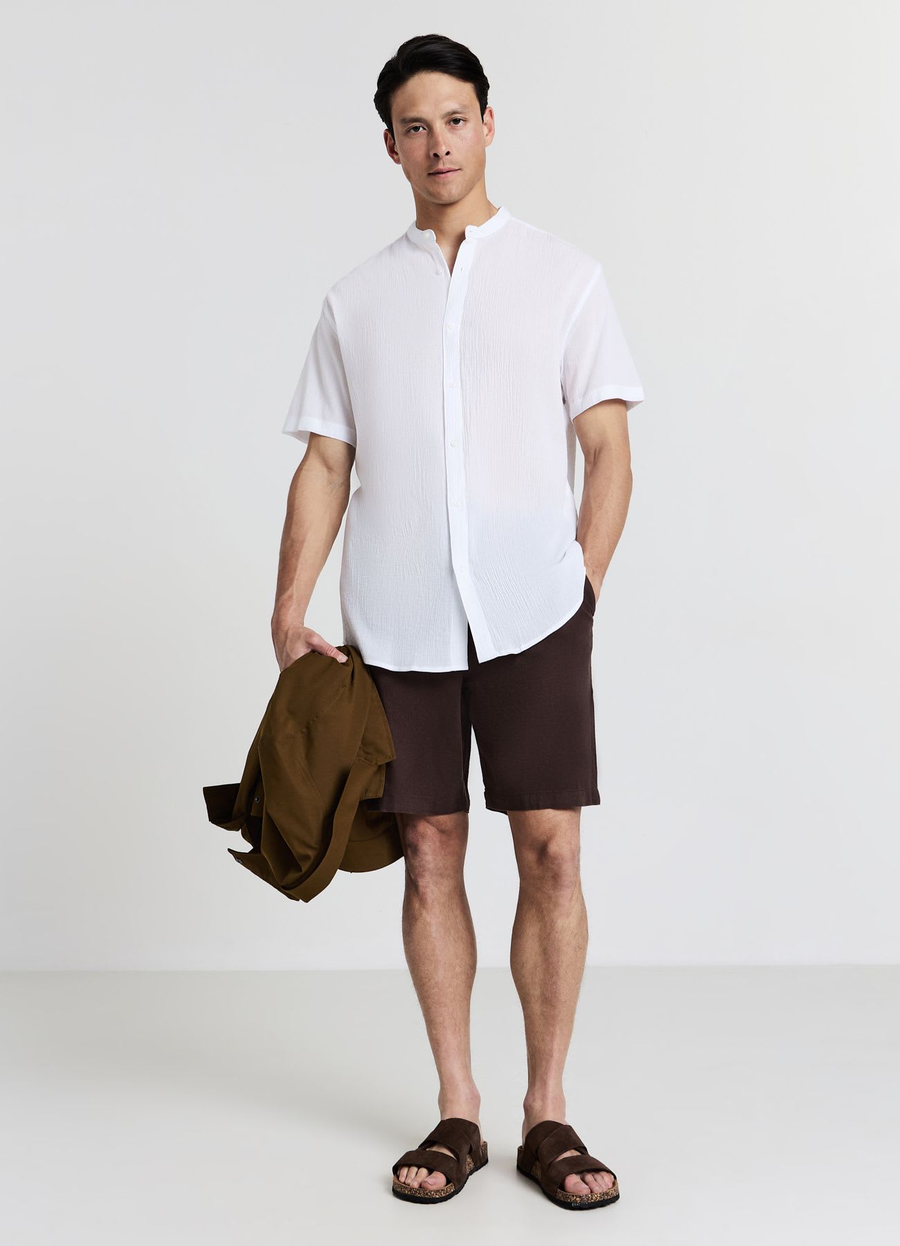 Camicia coreana cotone crinkle