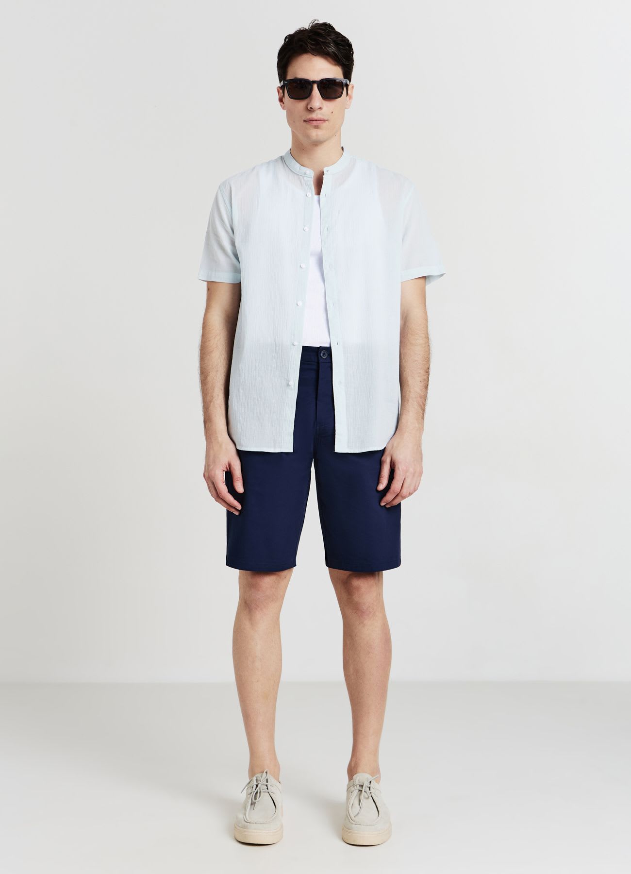 Camicia coreana cotone crinkle