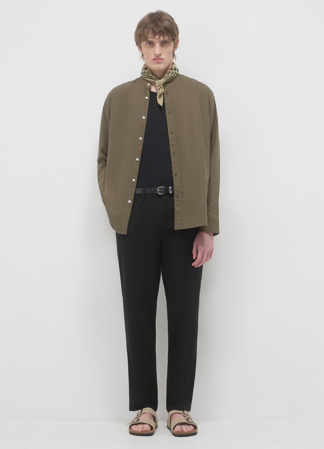 Camicia coreana misto lino
