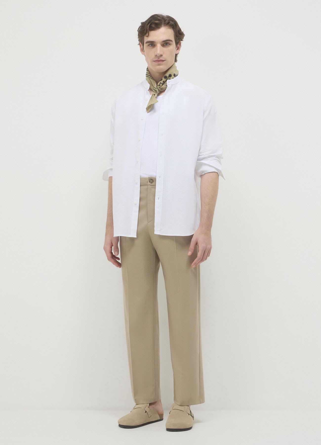 Camicia coreana misto lino