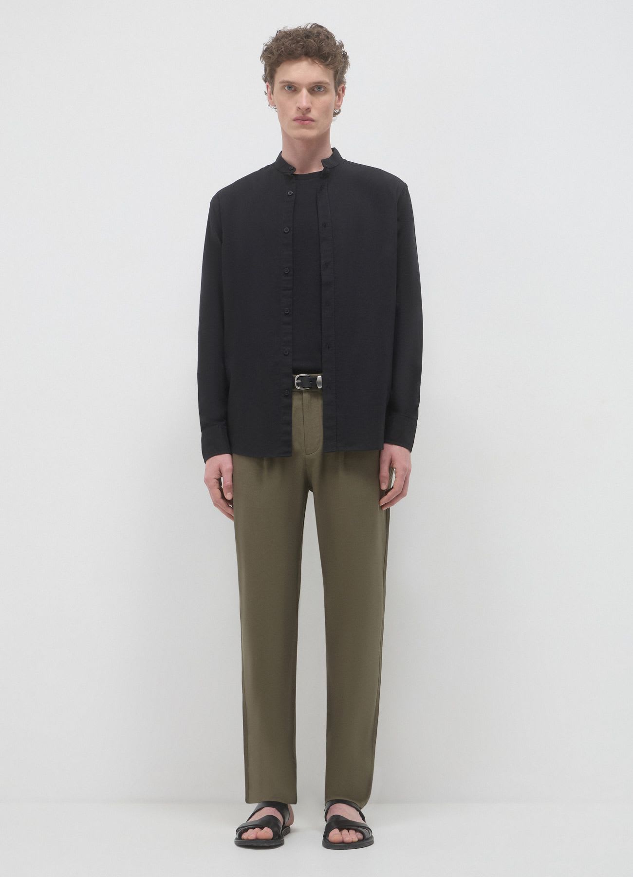 Camicia coreana misto lino