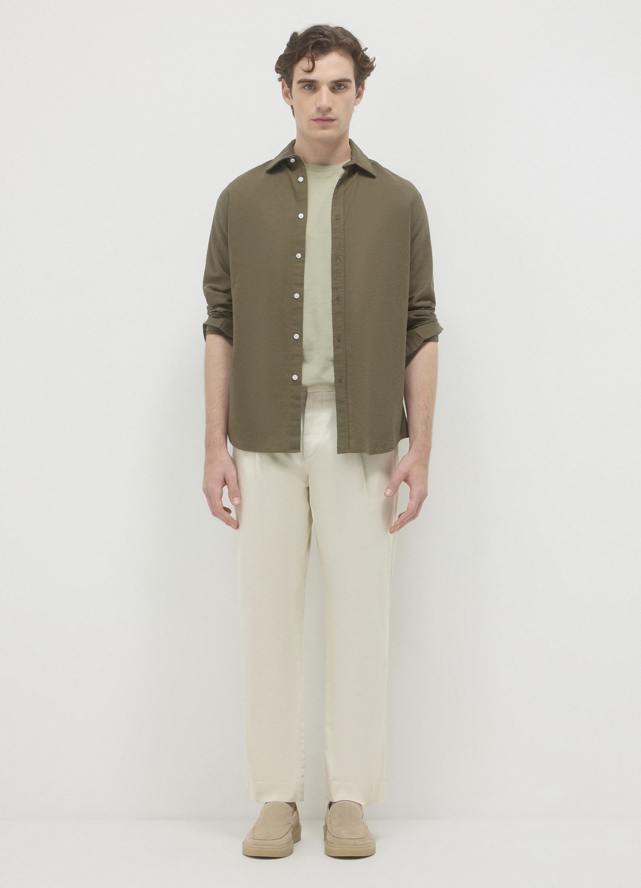 Camicia classica misto lino