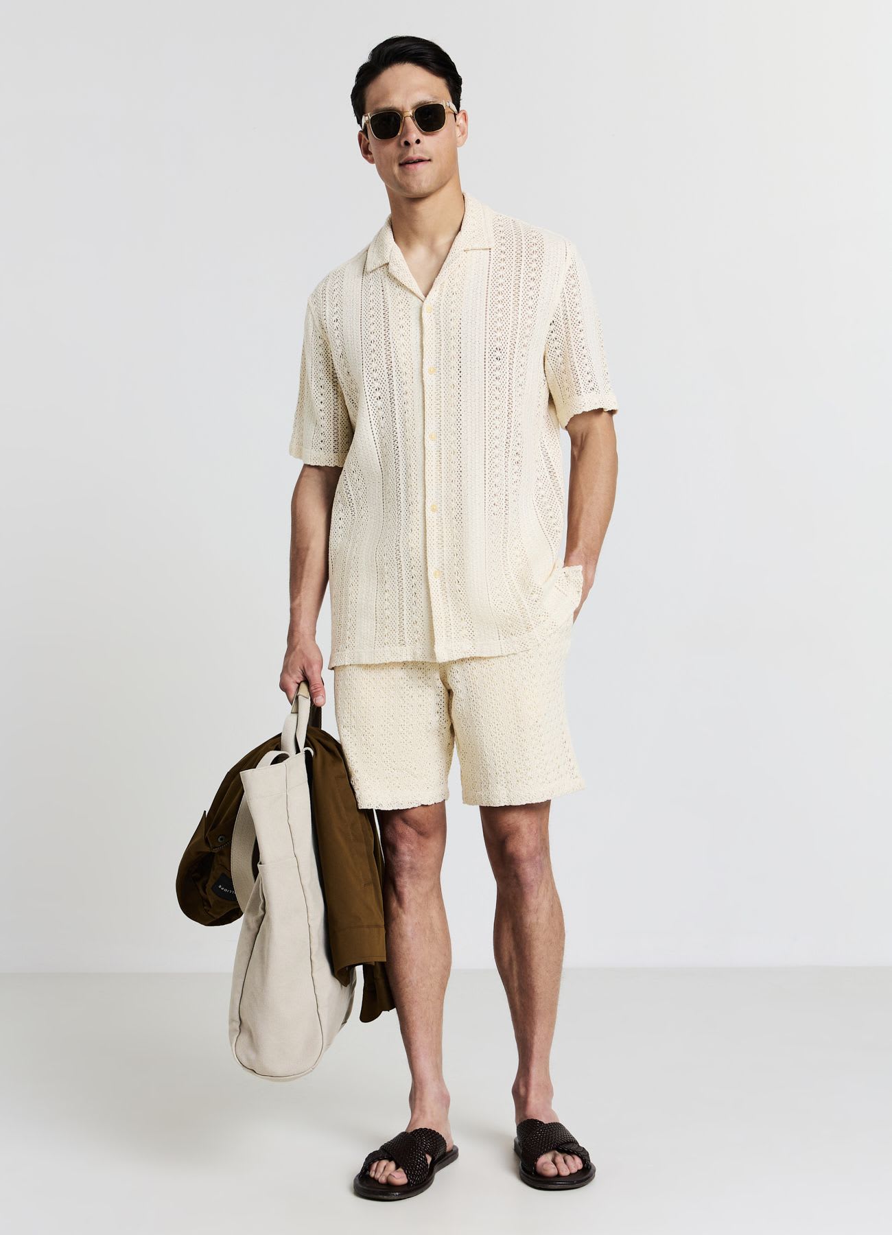 Jogger corto tessuto croquet