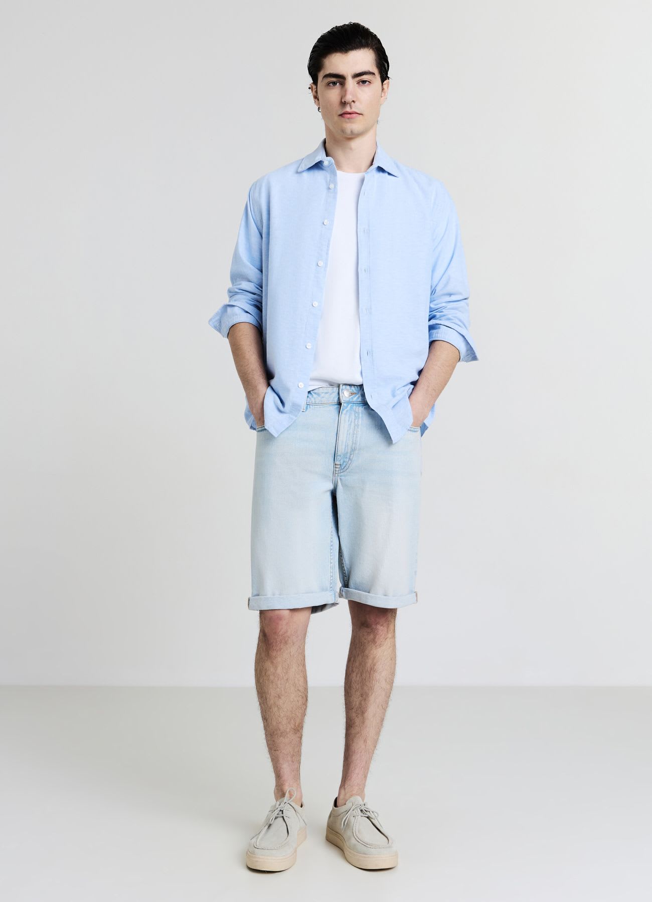 Pantaloncini in denim slavato