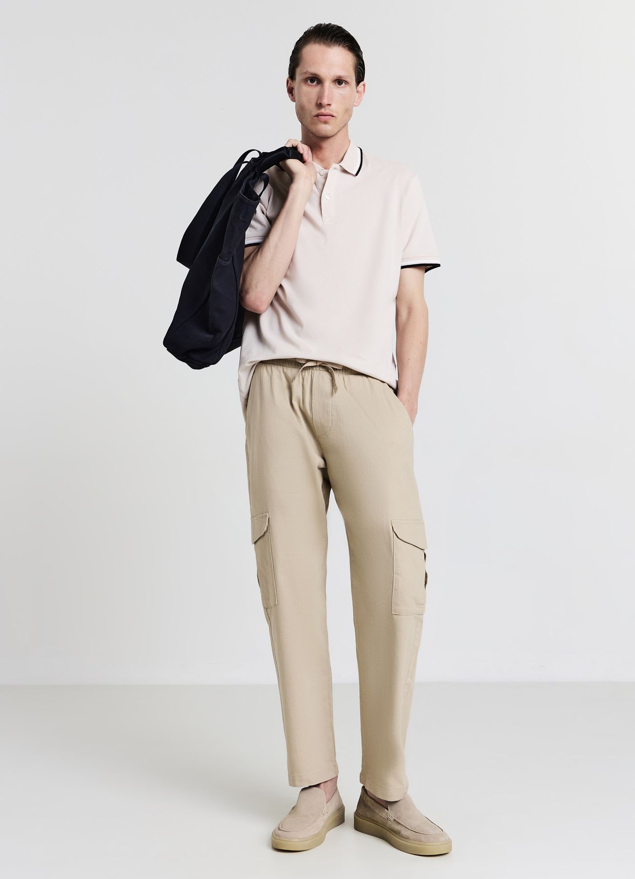 Pantaloni cargo tinta unita