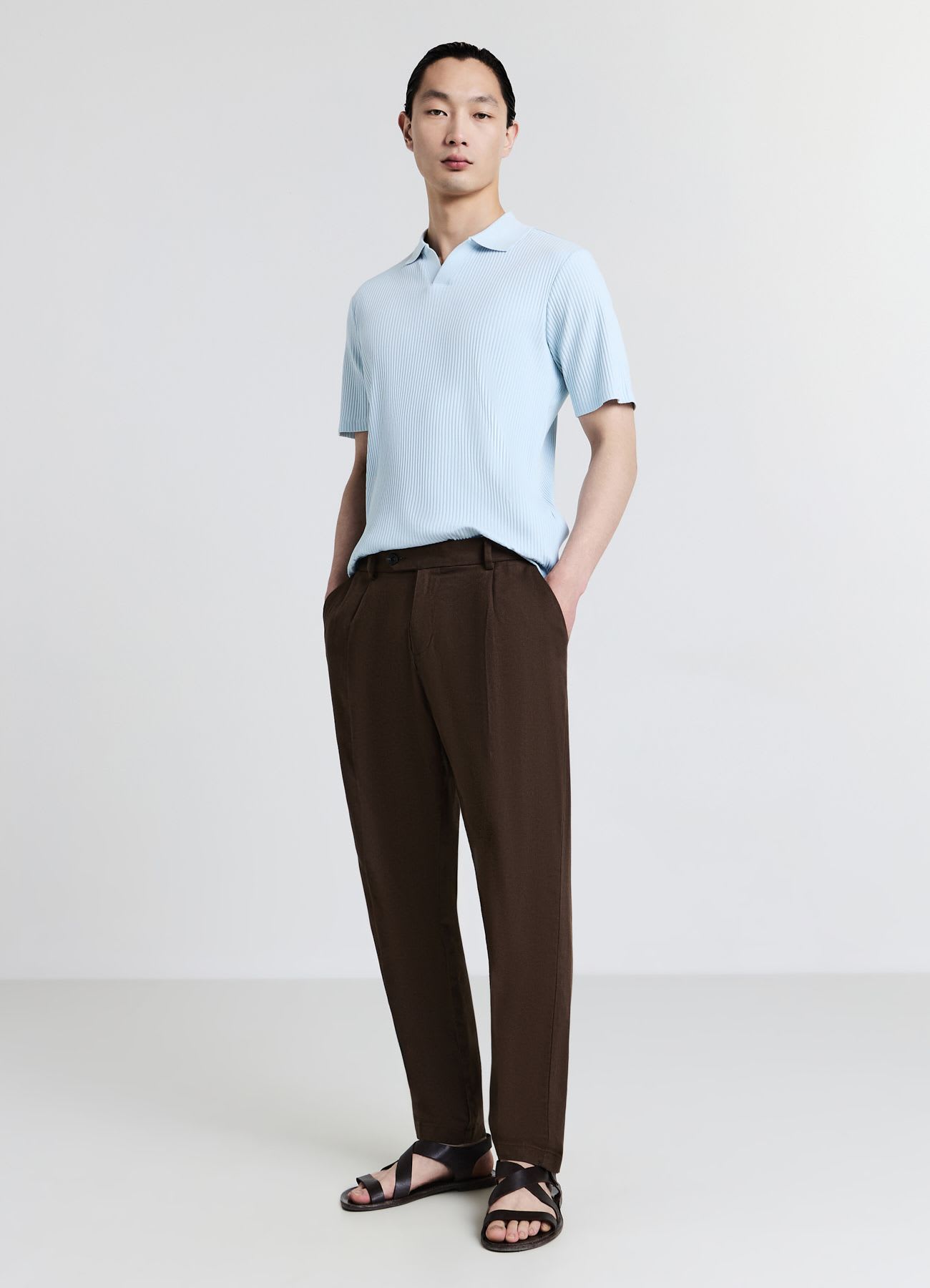 Pantalone relaxed tinta unita