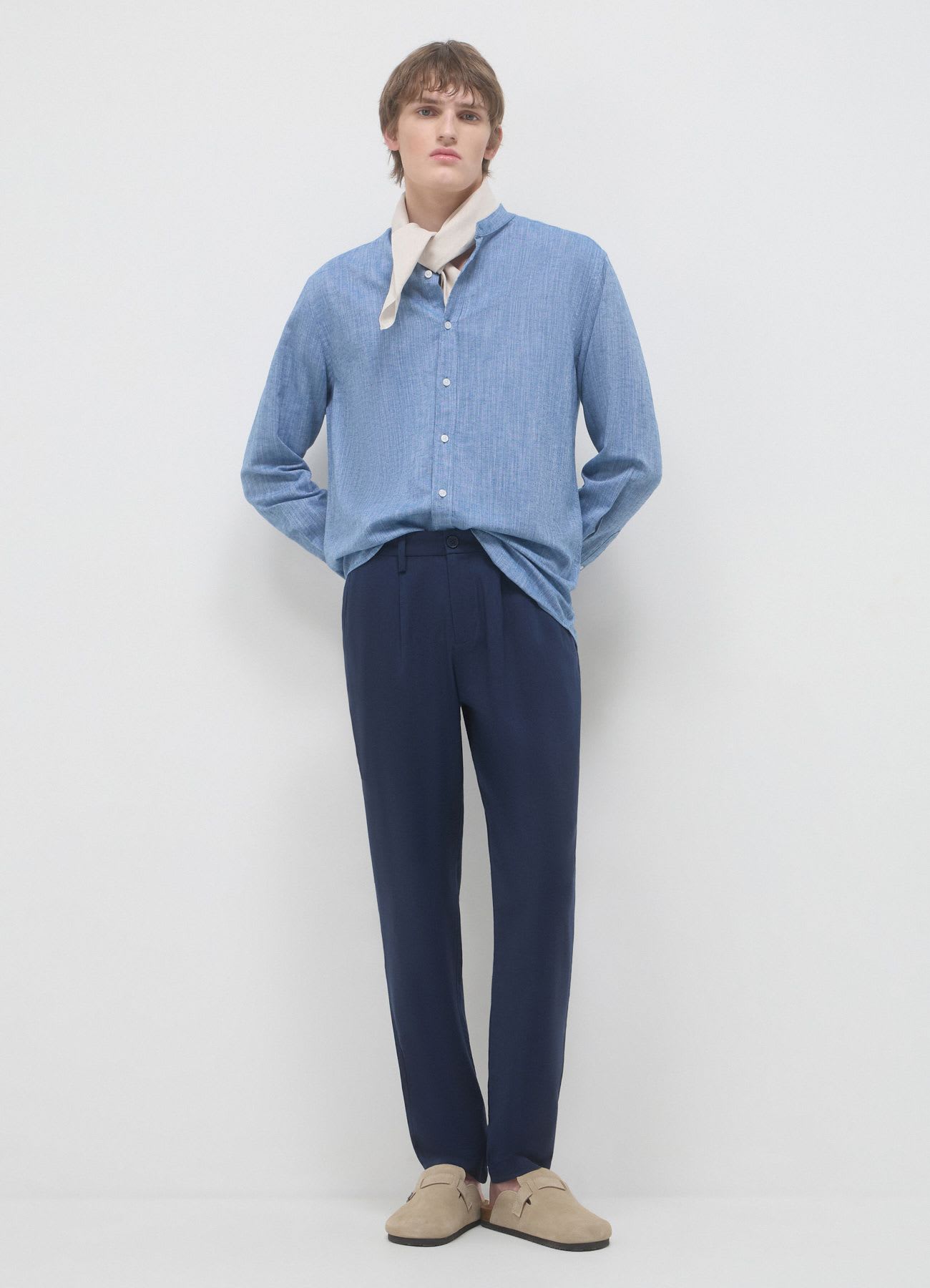Pantalone chino misto lino
