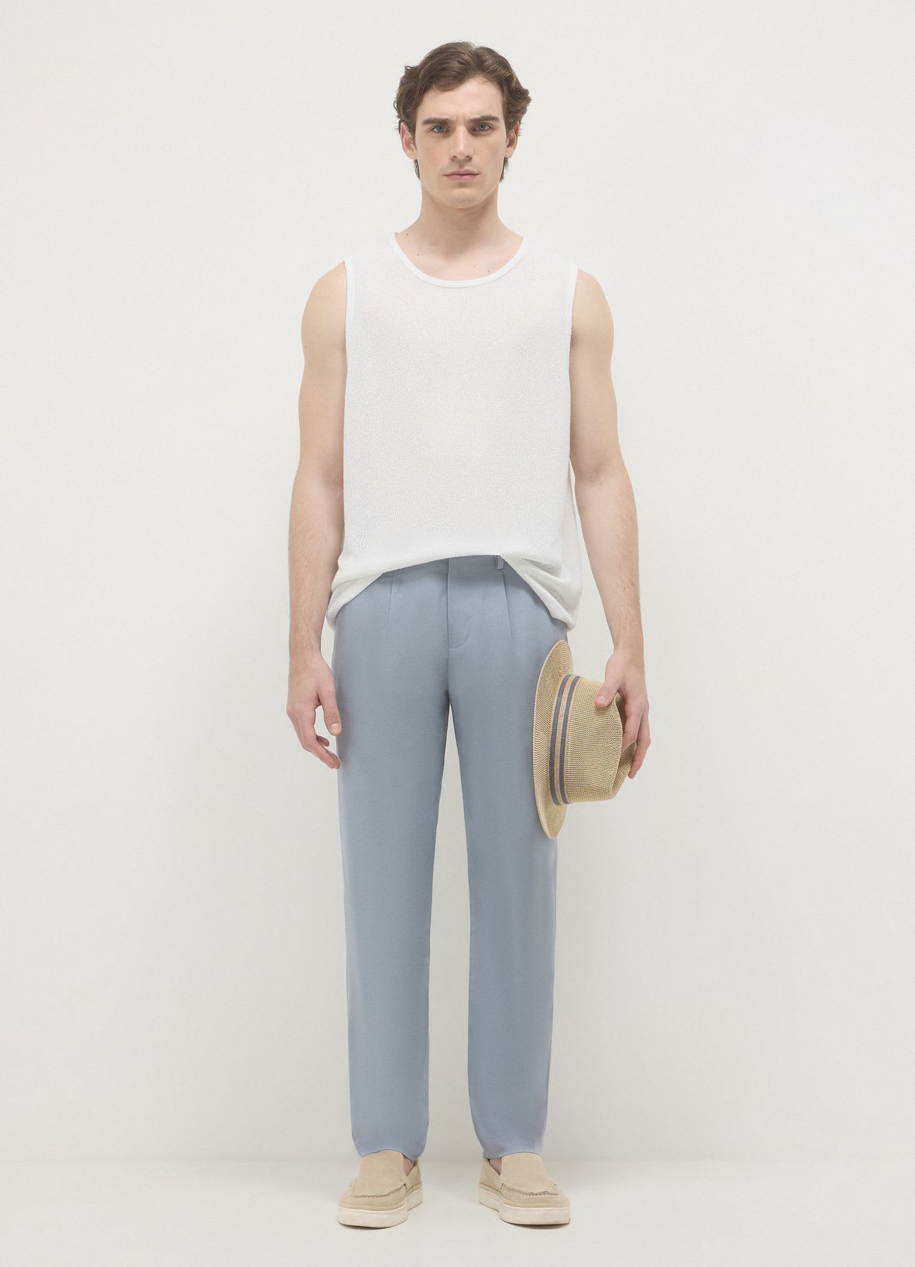 Pantalone chino misto lino