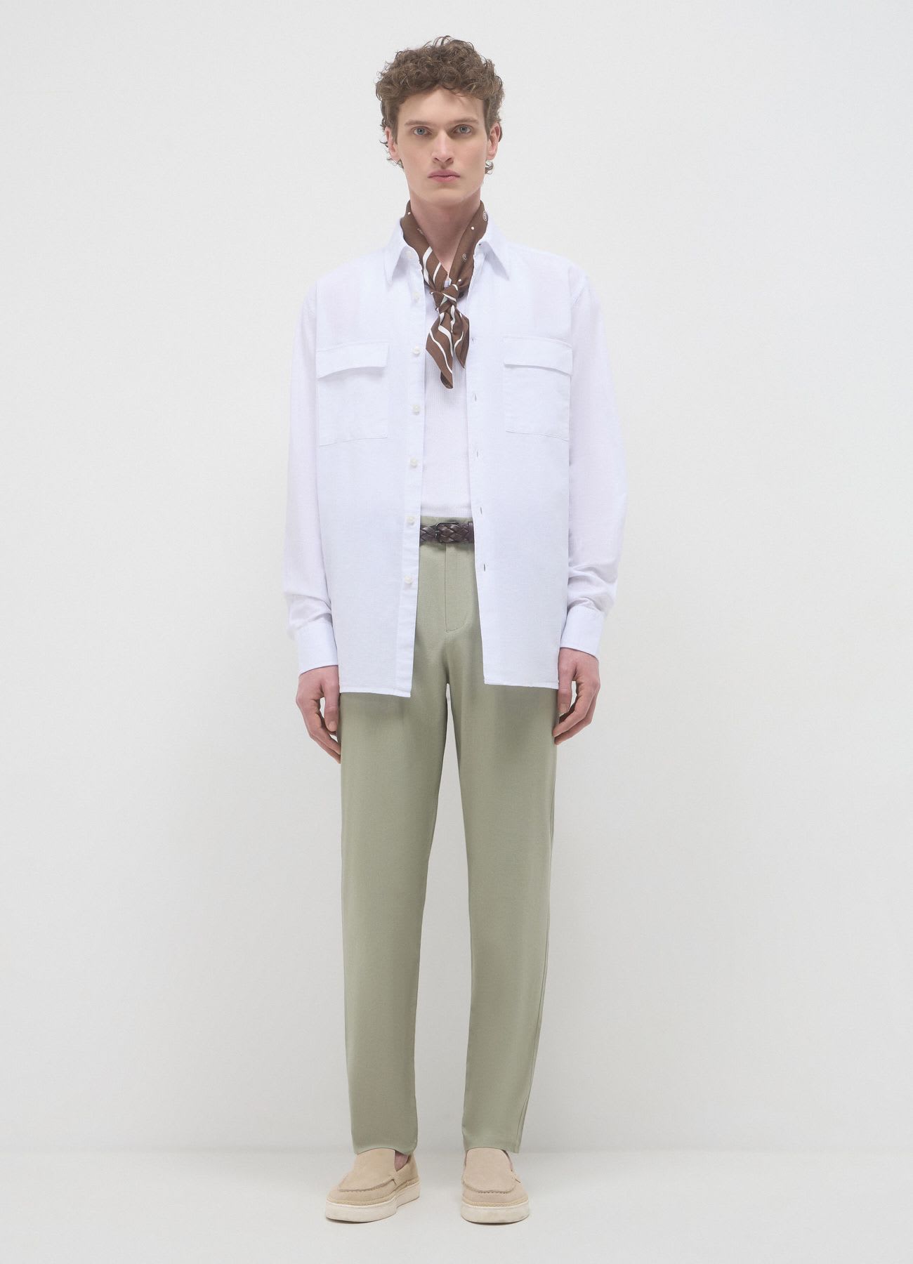 Pantalone chino misto lino