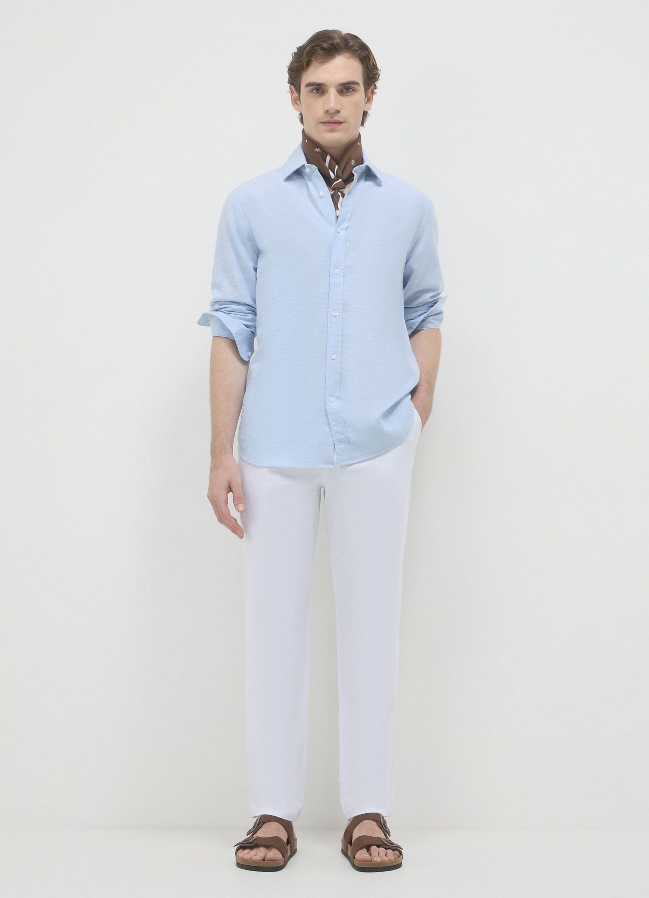Pantalone chino misto lino