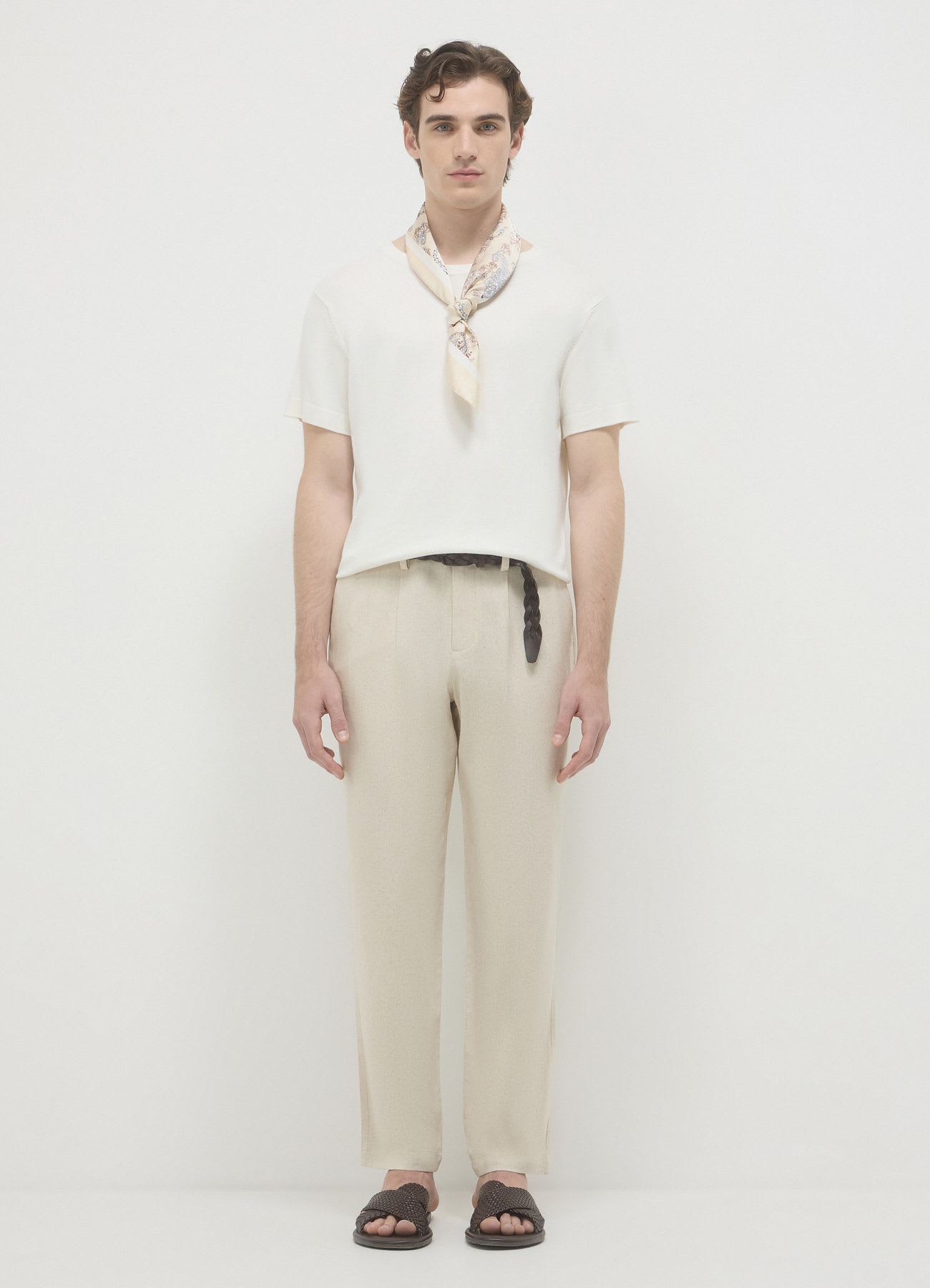 Pantalone chino misto lino