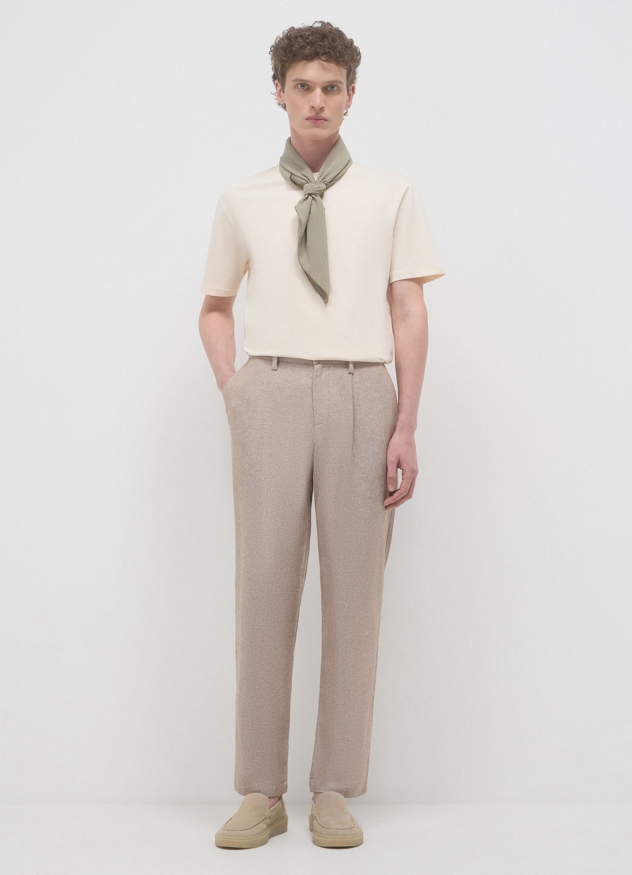 Pantalone chino misto lino