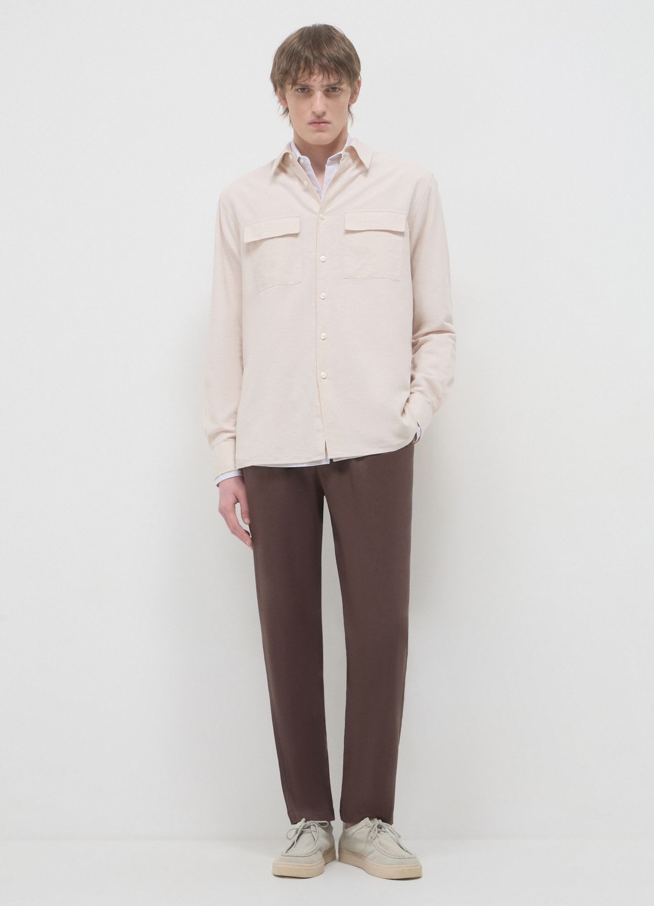 Pantalone chino misto lino