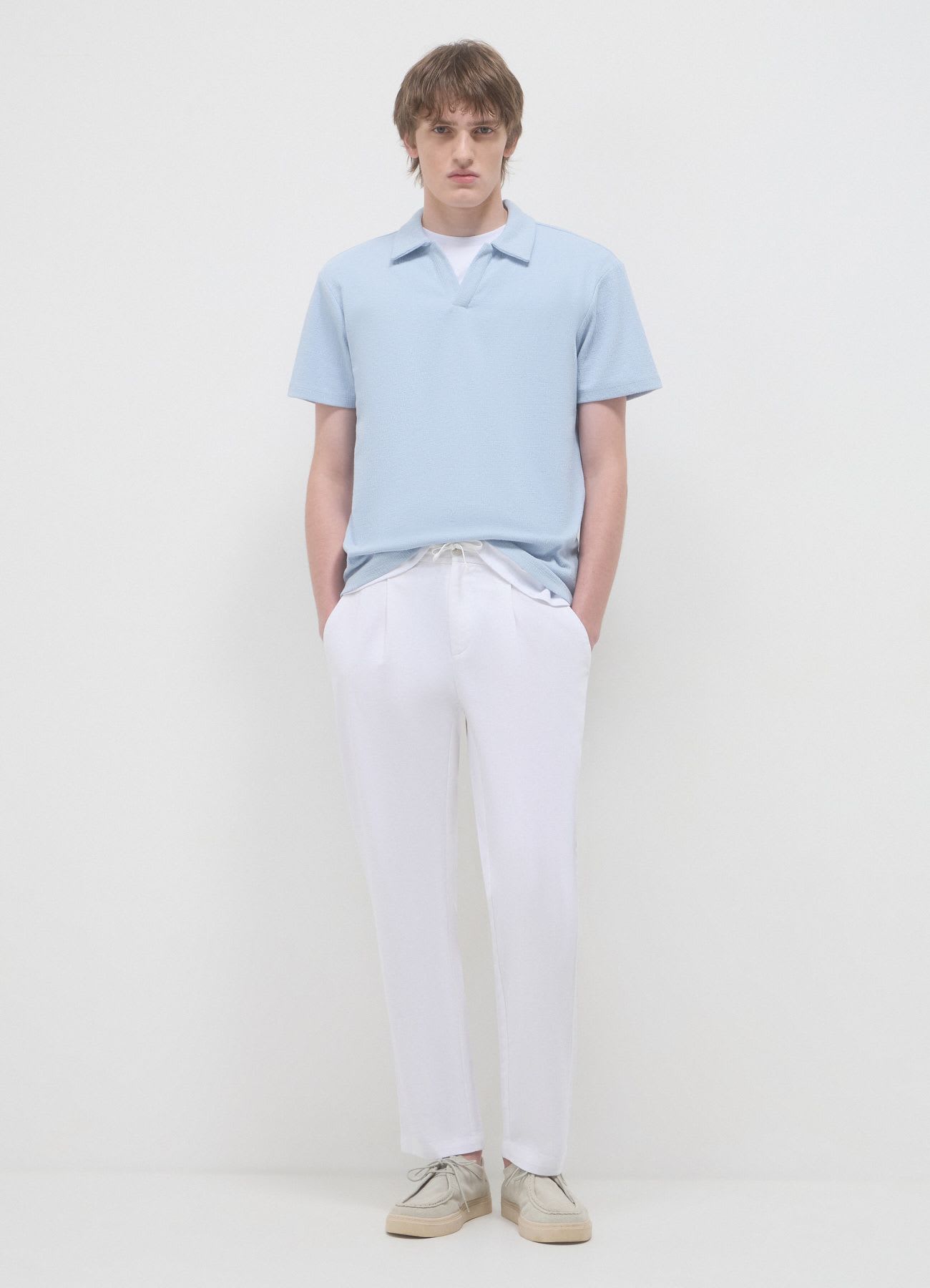 T-shirt polo misto cotone