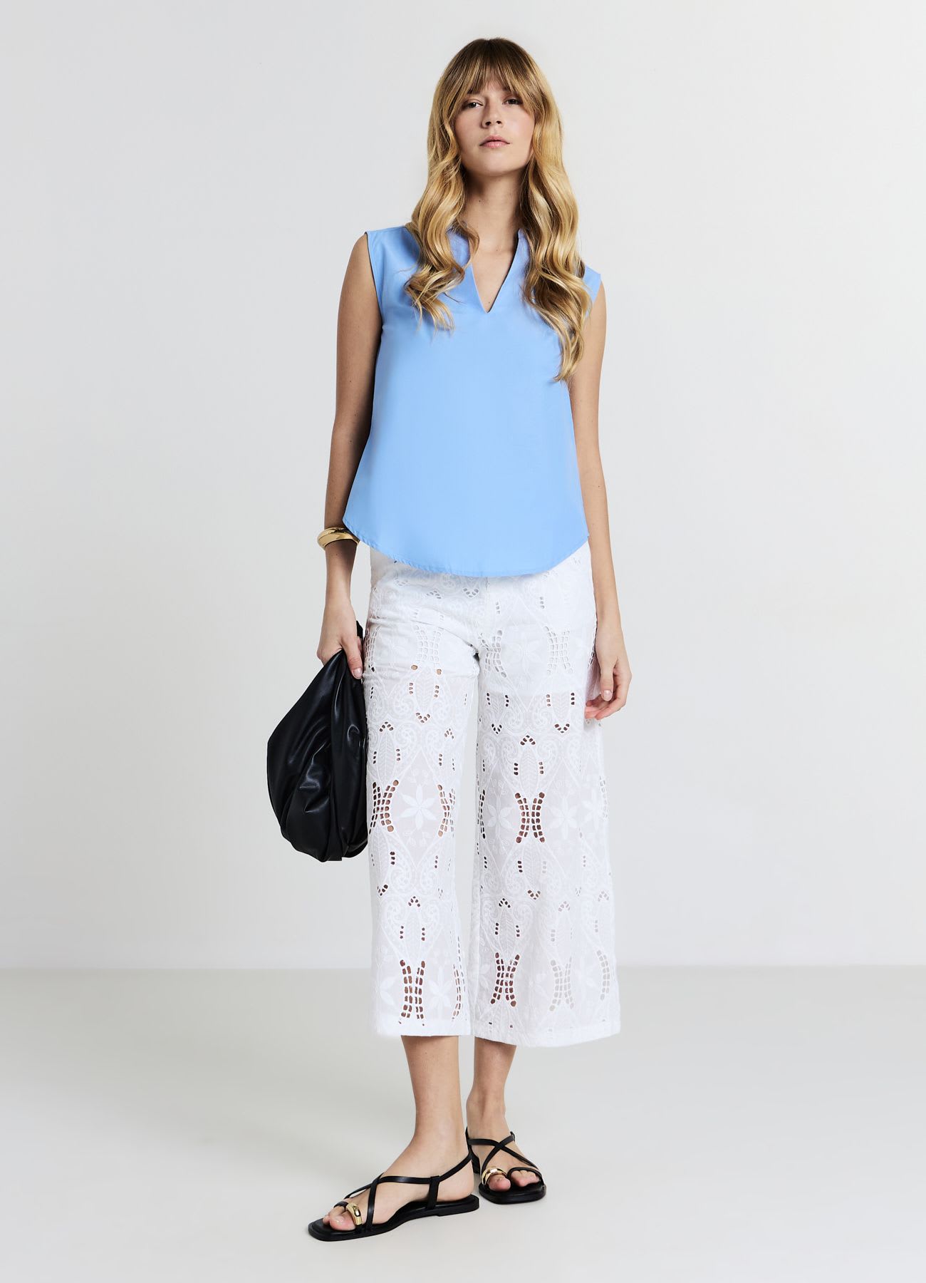 Top collo a camicia