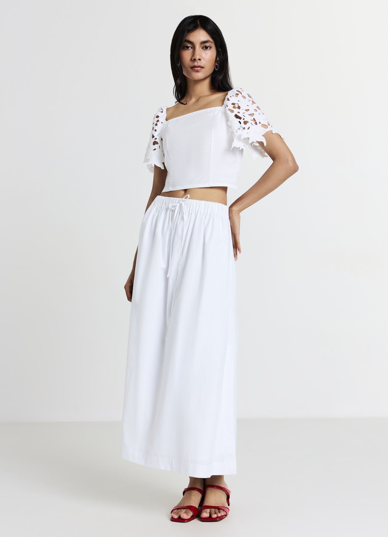Blusa maniche pizzo