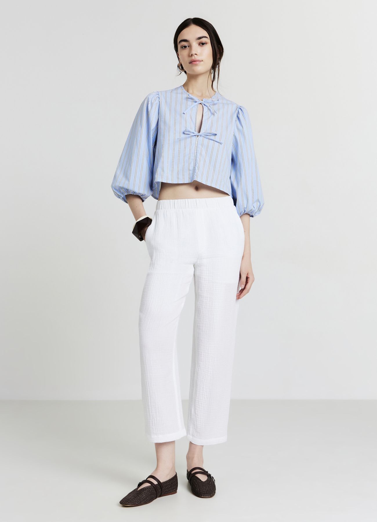 Camicia fiocchetti maniche a palloncino