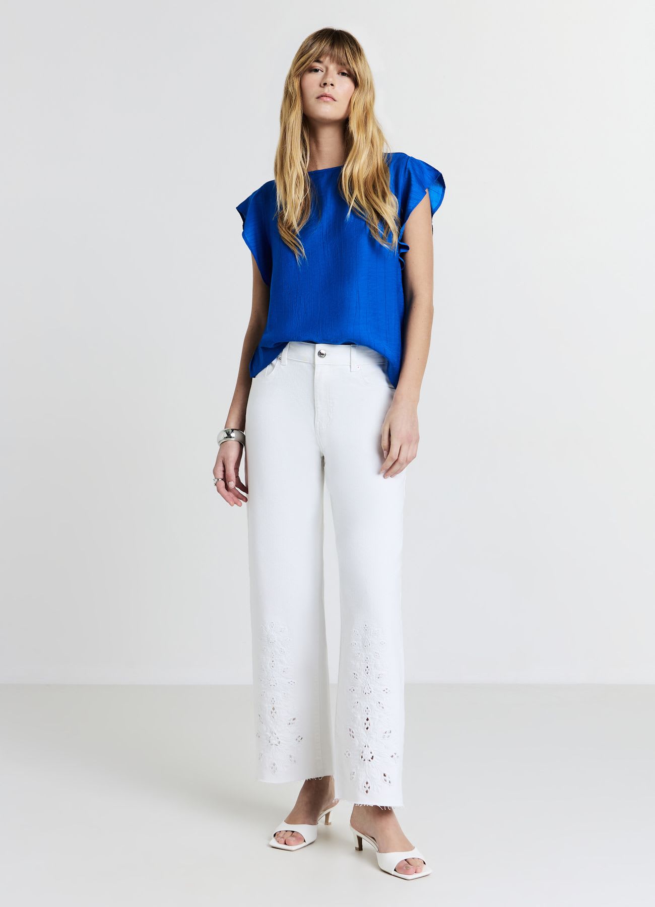 Blusa maniche con rouches
