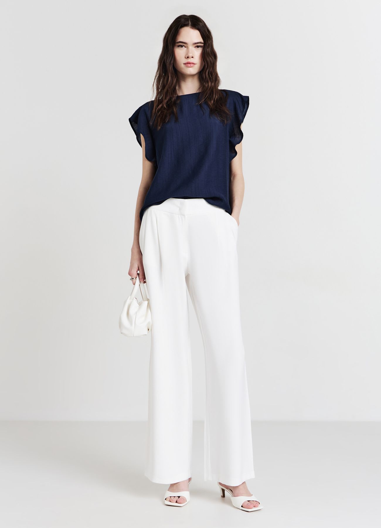 Blusa maniche con rouches