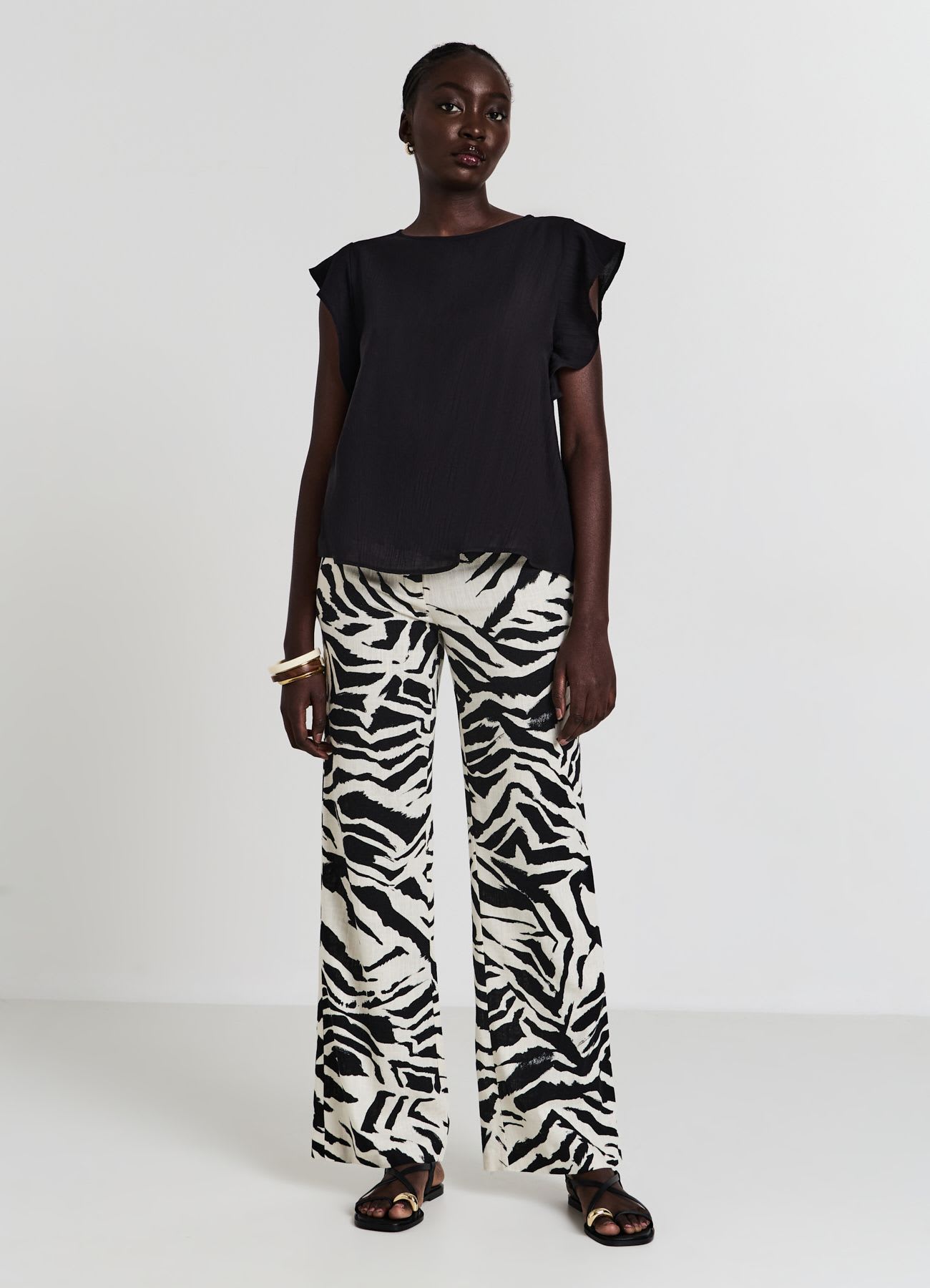 Blusa maniche con rouches