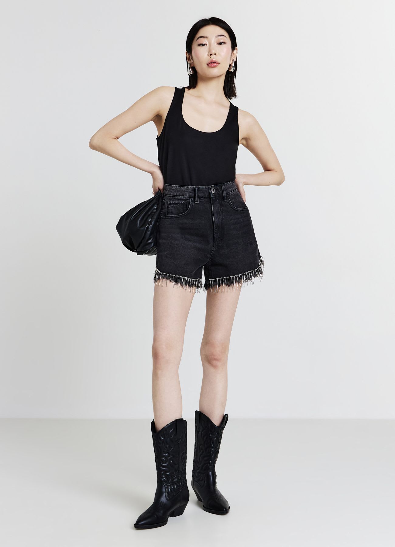 Pantaloncini frange e strass